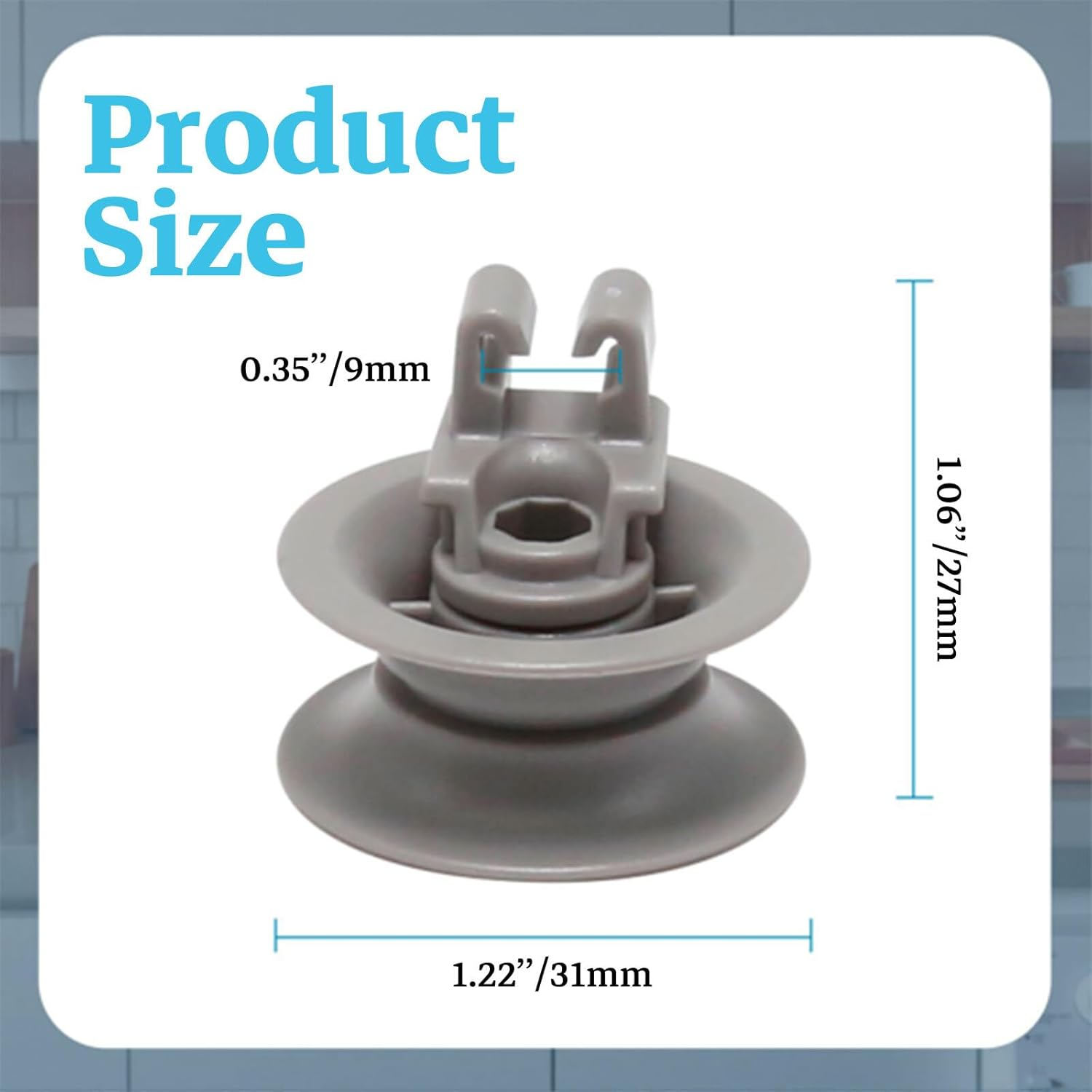 Lyvixora 4PCS Dishwasher Roller and Basket Wheels Replacement - Upper Rack Dishwasher Parts Accessories, Durable Nylon Wheel Assembly for Bosch Dishwashers (Smooth Gliding & Quiet Operation)​ image number 5