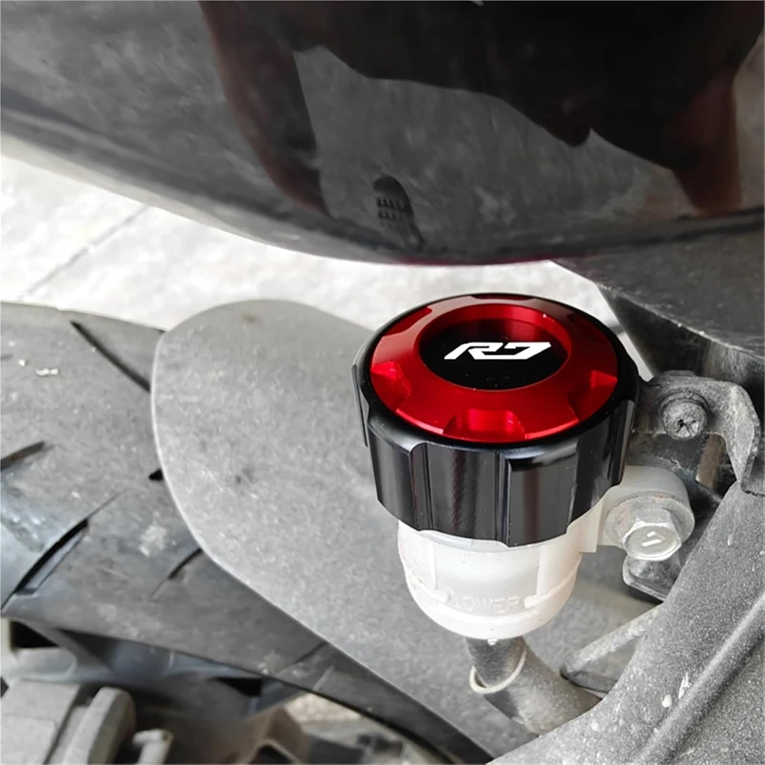 XINMINGYUE Fit for YAMAHA YZF R7 YZFR7 YZF-R7 2021-2024 Accessories Motorcycle Front and Rear Brake Fuel Tank Cap and Filler Cap Protection Accessories(M27 Blue) image number 6