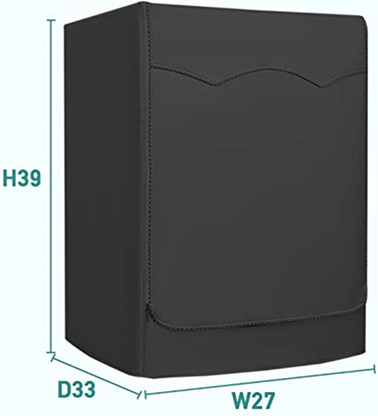Washer Cover Waterproof & Dustproof Thickening Front-Loading Machine Cover, Fits Most Front-Load Washers (Black) image number 6