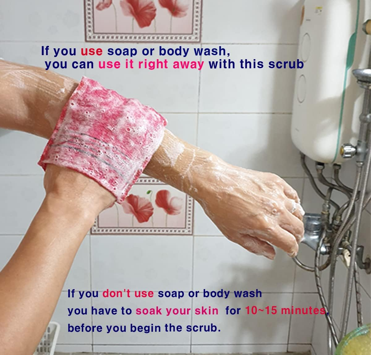 Korean Exfoliating Bath Washcloth Italy Towel Exfoliating Scrub Bath Mitten (Italy Towel Set) image number 4