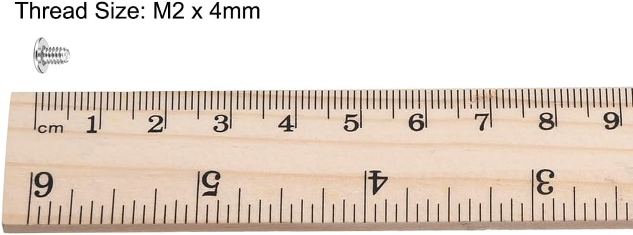 Uxcell M2X4Mm Phillips Screw Fastener Silver Tone 3.8Mm Dia Screw Head for Laptop PC TV Fan Switch 50Pcs image number 3