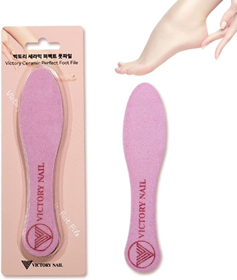 VICTORY NAIL 1PCS Medium and Rough Grit Ceramic Pink Foot File Double-Sided Callus Removal image number 1