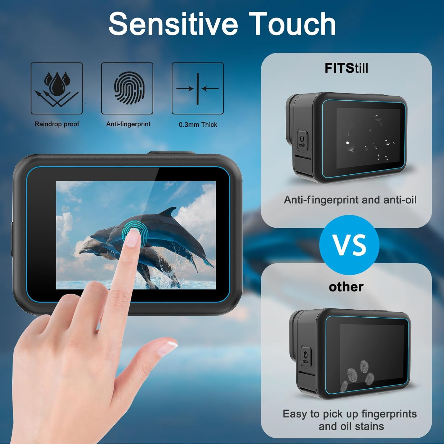 Fitstill [10Pcs] LCD Screen Protector Appliable for Go Pro Hero 13 Black,Tempered Glass Screen Cover Only for Hero 13 Black Action Camera Accessories,Ultra HD 9H Hardness,Scratch Resistant image number 4