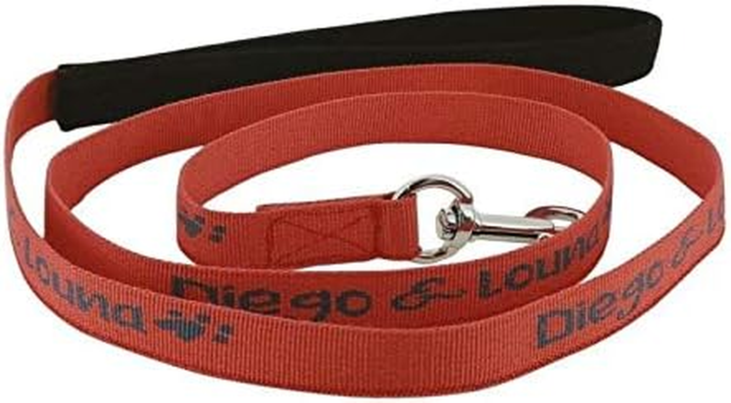 Ekkia/French Nylon Leash for Dogs, 82.7 Inches (210 Cm), Diego & LOUANA Leash for Small, Medium, and Large Dogs (Coral)