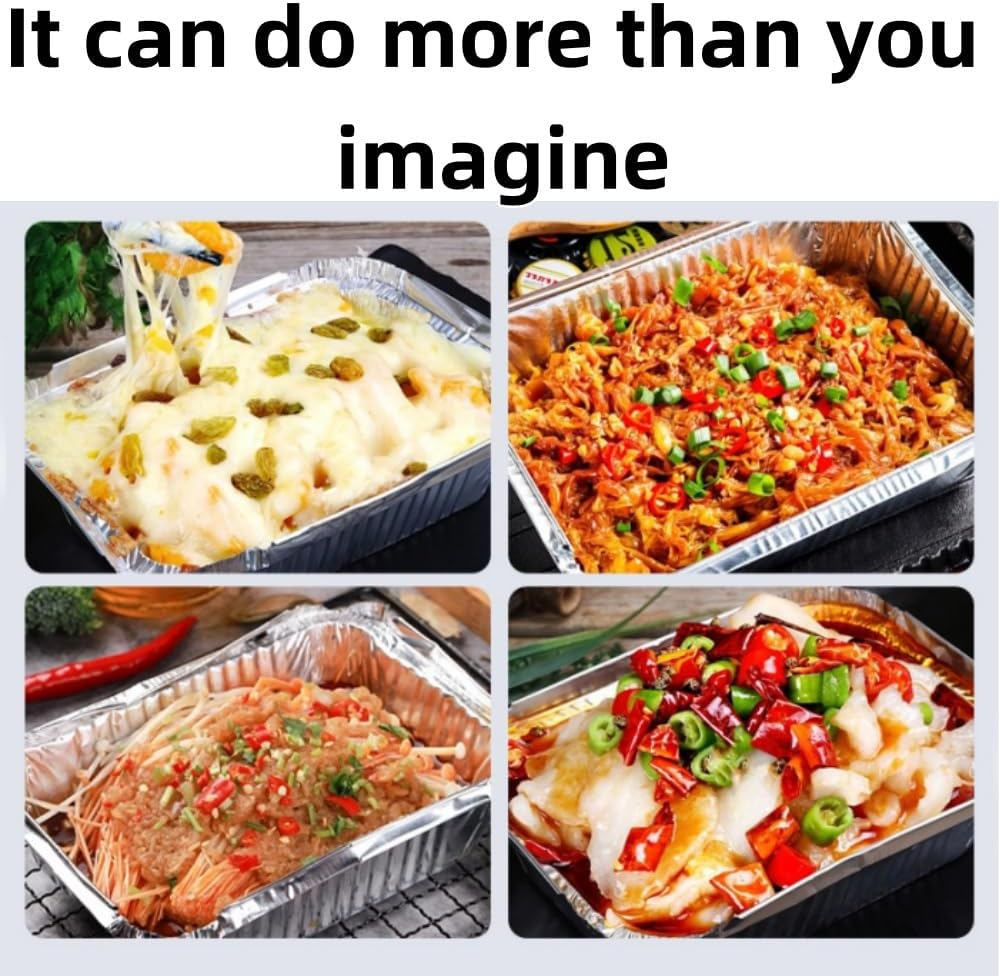 Jindizi 100Pcs Tin Foil Box Barbecue Tin Foil Pans Aluminum Pan Small Foil Pans Aluminum Trays Tin Pans Steamer Pan Baking Tin Donut Cake Baking Tools Kitchen Gadgets Aluminum Foil Silver image number 4