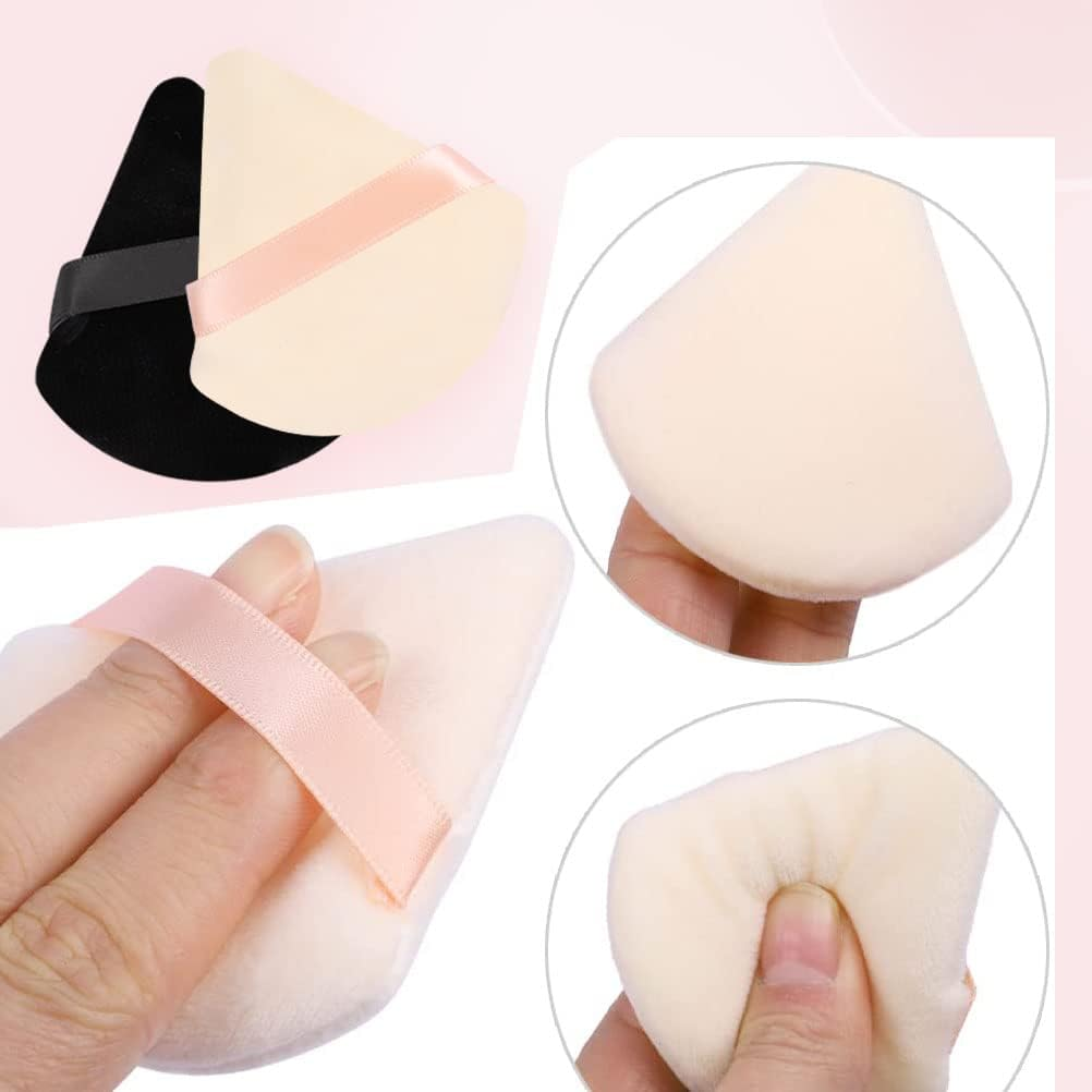 ZXUY Powder Puff Makeup Sponge for Loose & Cosmetic Foundation Washable Reusable Loose Cosmetic Foundation Sponge Wet Dry Makeup Tool (Khaki+12Pcs) image number 4