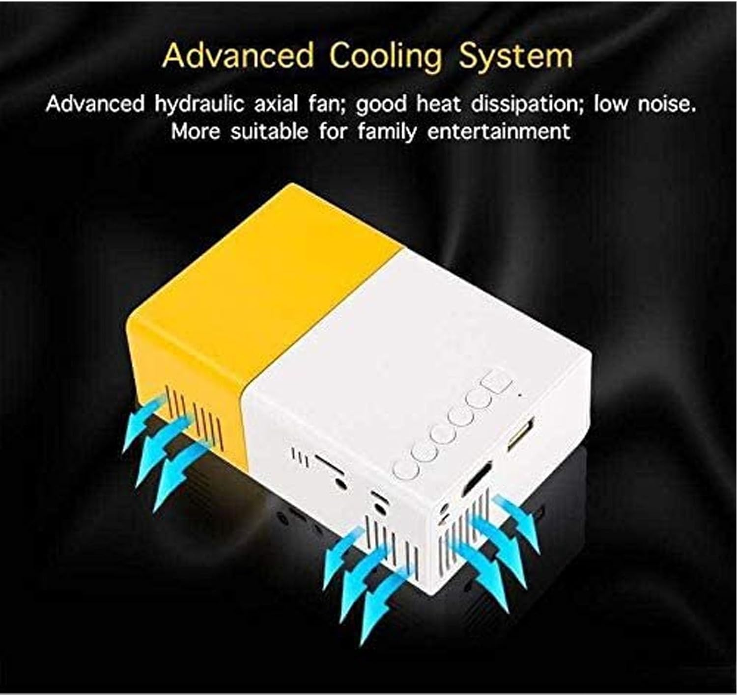 Mini Projector, Full HD 1080P Video Projector Built in Hifi Speaker, Portable LED Pico Projector Compatible with HDMI,USB,AV, TF Card, Home Theater Movie Projector for Kids (AU image number 2