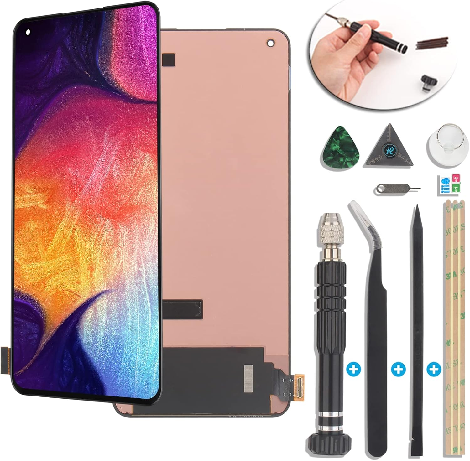 Rongzy LCD for Oppo Reno7 5G Cph2371/Realme 10 LCD Display Touch Screen Replacement Digitizer Assembly for Find X5 Lite 5G Screen Replacement with Kit(Black)