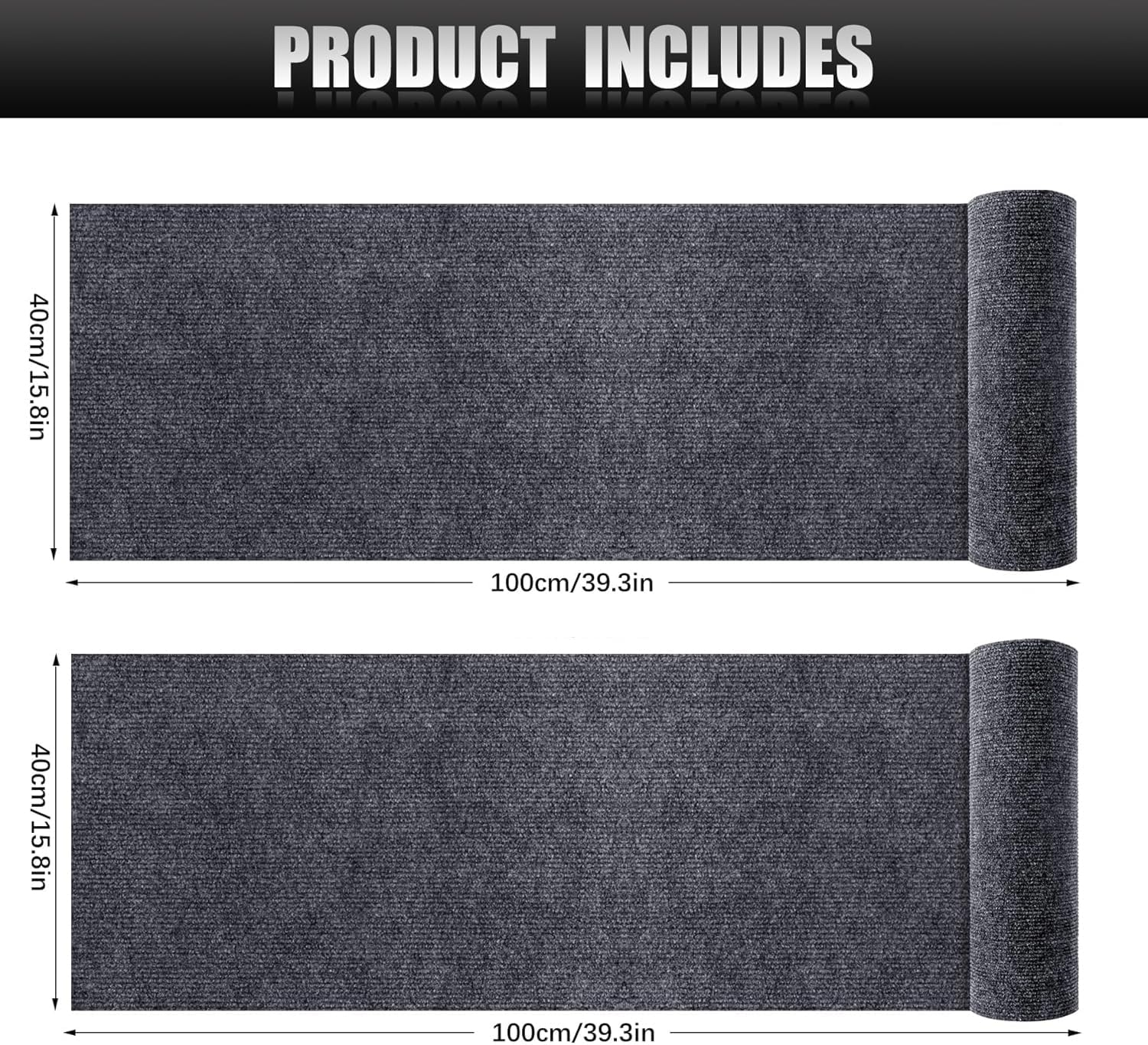 2PCS 39.4"X15.8" Self-Adhesive Cat Scratch Mat,Cat Furniture Protector for Sofa,Couch, Wall,Cat Tree, Trimmable DIY Cat Scratcher Pads, Anti-Scratch Cover for Cat Tower Replacement image number 2