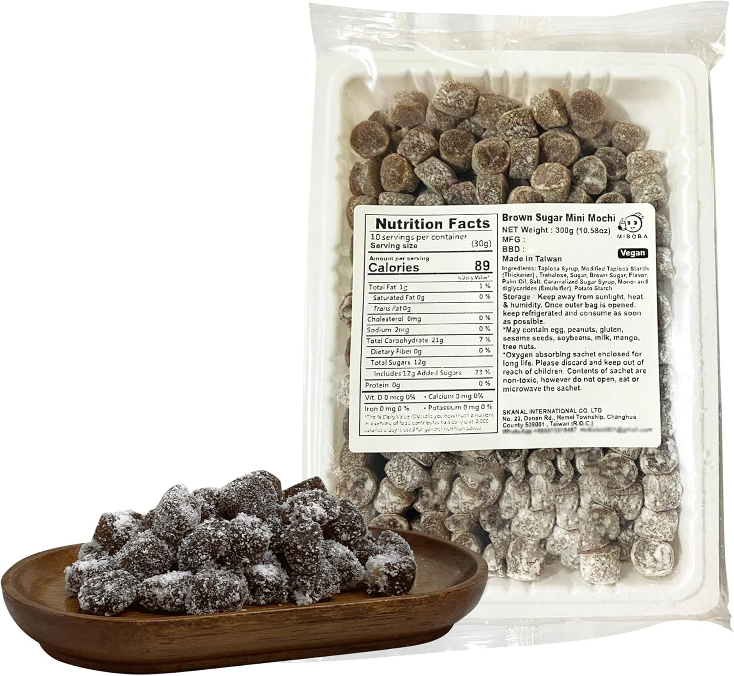 Brown Sugar Mini Mochi Cubes, Mini Mochi Squishies, Boba Mochi Gummies, Bubbies Mochi Snacks, Mochi Dices Candy, Mochi Ice Cream - 300G(10.58 Oz) image number 2