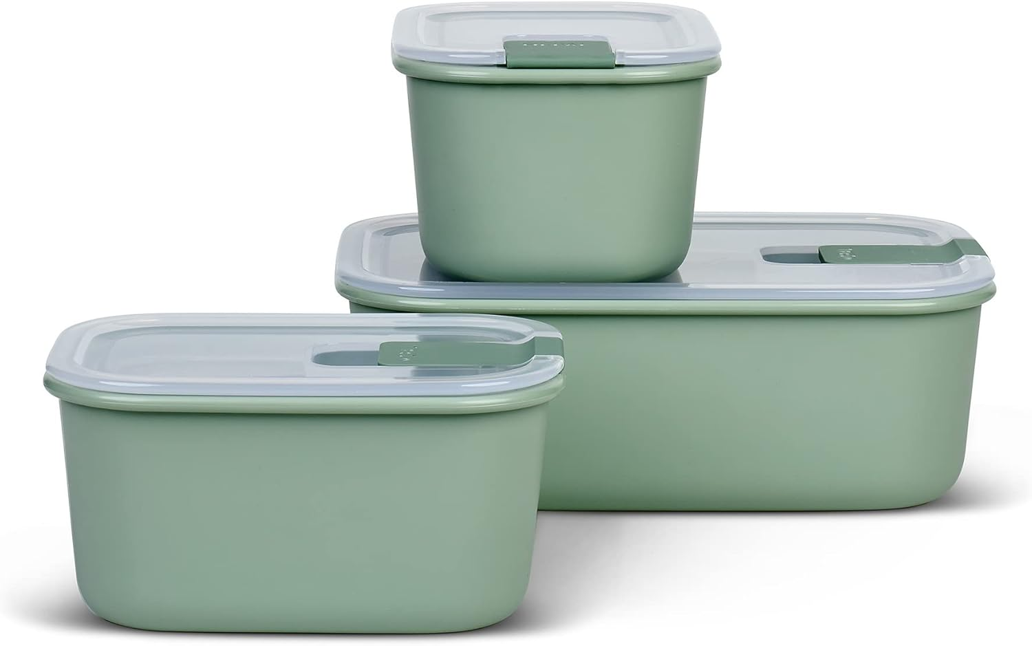 Mepal Easyclip Storage Box Set of 3 (2X450Ml + 1000Ml) &ndash; Nordic White, Bpa-Free Leakproof Food Containers, Microwave Steam Vent Lid, Freezer & Dishwasher Safe, Stackable, Made in Holland