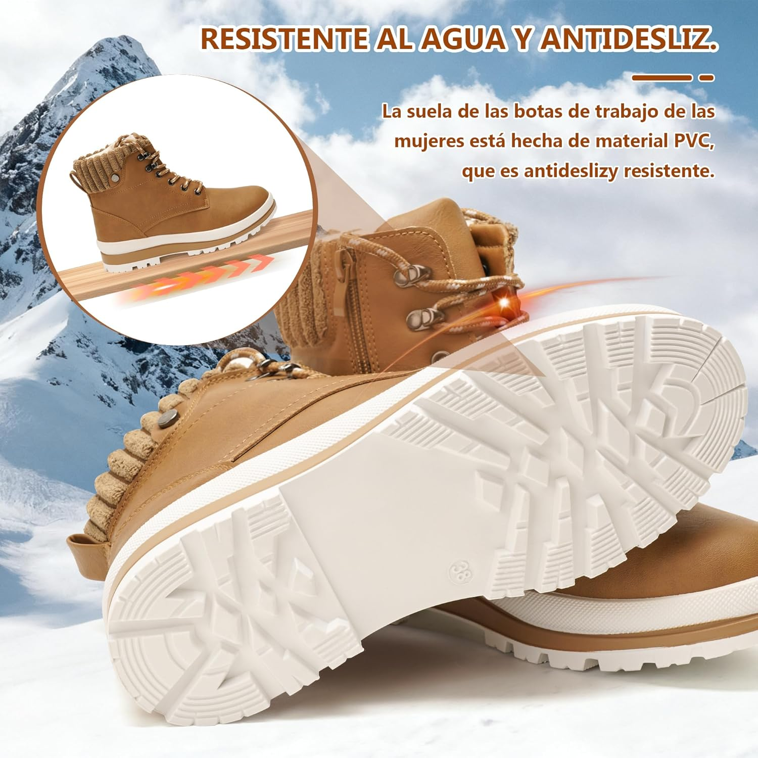 GLAMORA Women Waterproof Winter Warm Lined Boots Non Slip Sole Thermal Faux Fur