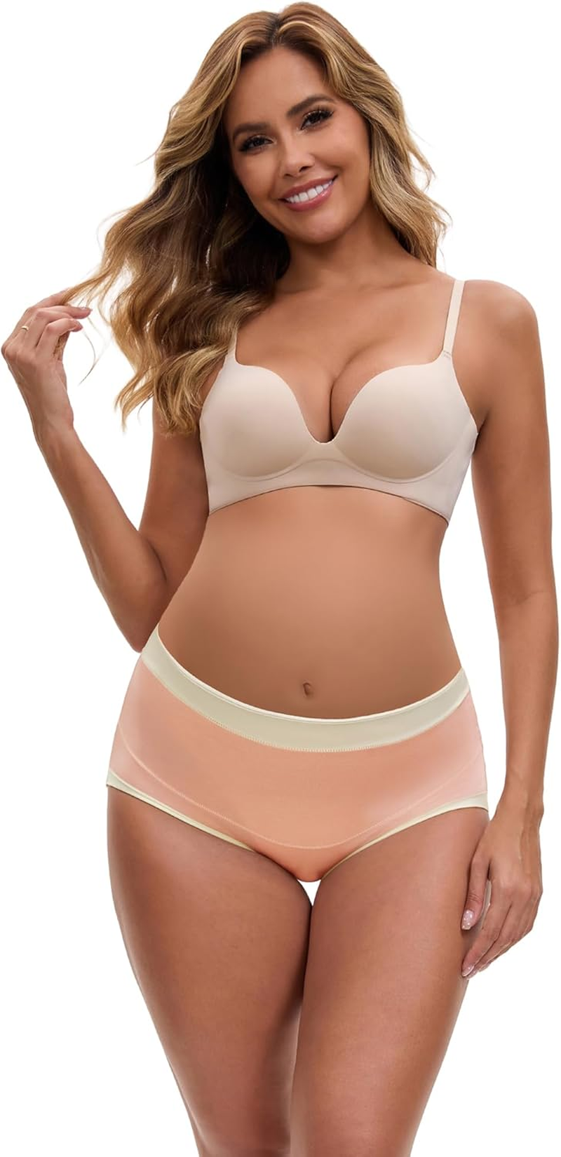 Allegra K Women'S Maternity Full Coverage Briefs plus Size High Waisted Elasticity Invisible Panties image number 3