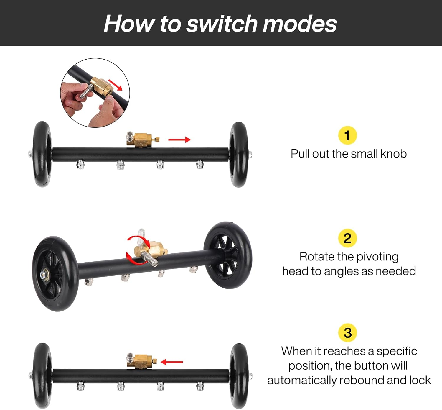 Pressure Washer Undercarriage Cleaner, 16 Inch Undercarriage Washer, Pressure Washer under Car Cleaner with Straight Extension Wand, 4000 PSI