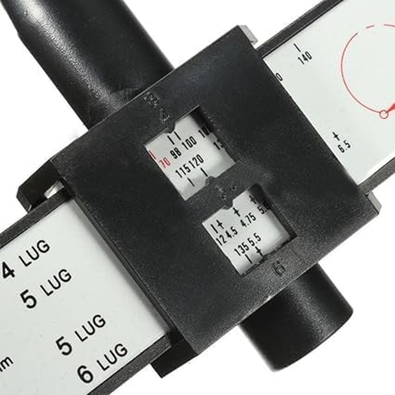 Shuoteng Car Wheel Rim Bolt Pattern Measuring Tool, 1Pc PCD Gauge Ruler Rim Car Wheel Bolt Pattern Measuring Gauge Tool, Car Pattern Sliding Measuring Tool PCD Ruler for 4 5 6 8 Lug image number 2