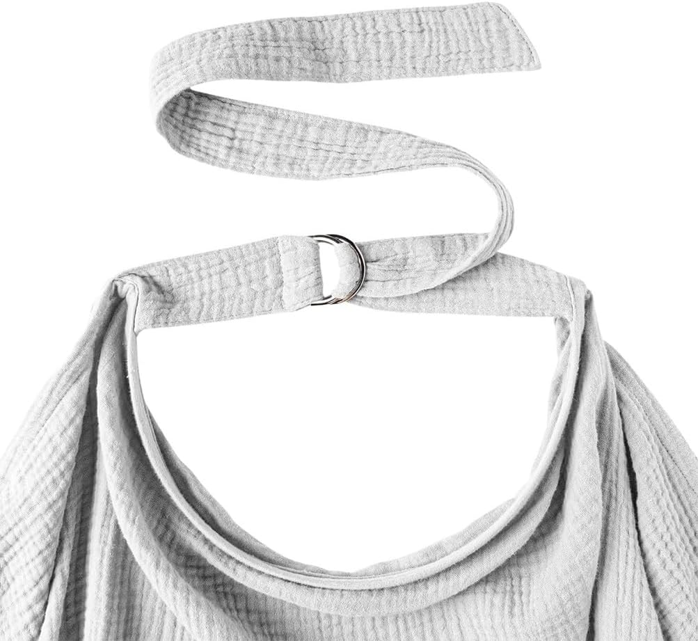 Nursing Cover for Breastfeeding, Organic Cotton Nursing Cover, Muslin Nursing Cover for Baby Breastfeeding, Multi-Use Stroller Cover Shawl Stylish Poncho, Multi-Use Carseat Canopy (2Pcs) image number 4