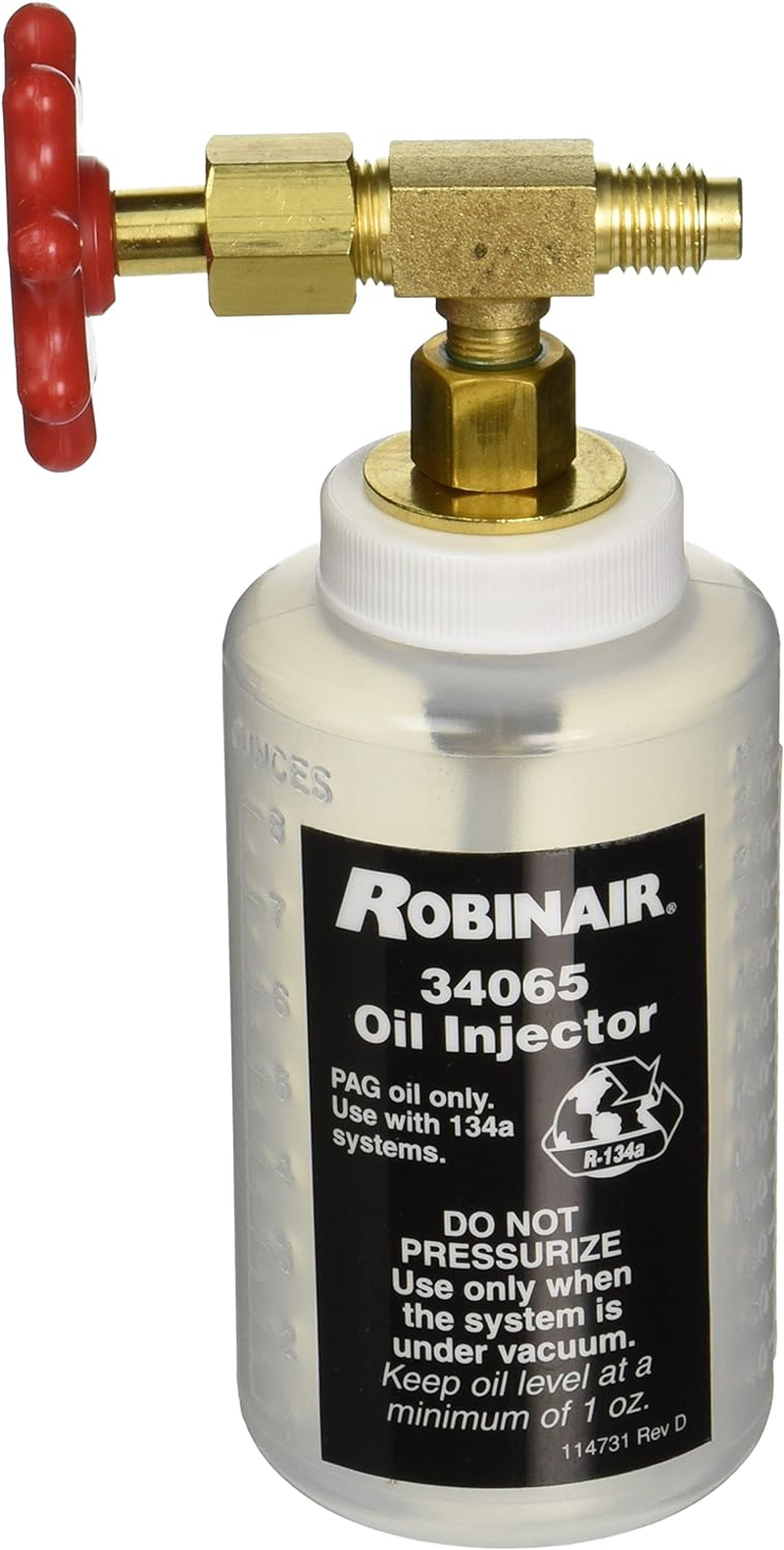 Robinair 34065 R-134A Oil Injector with 1/2" Acme Fitting image number 1