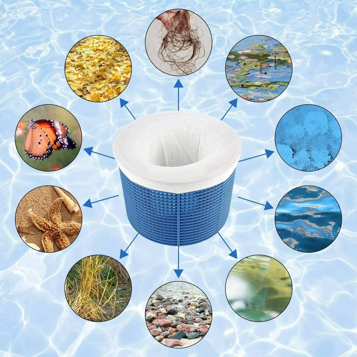 Bysameyee 30-Pack of Pool Skimmer Socks, Filter Pool & Spa Savers for Baskets Net and Skimmers to Protect Your Inground or above Ground Pool, Skimmers Clean Debris and Leaves
