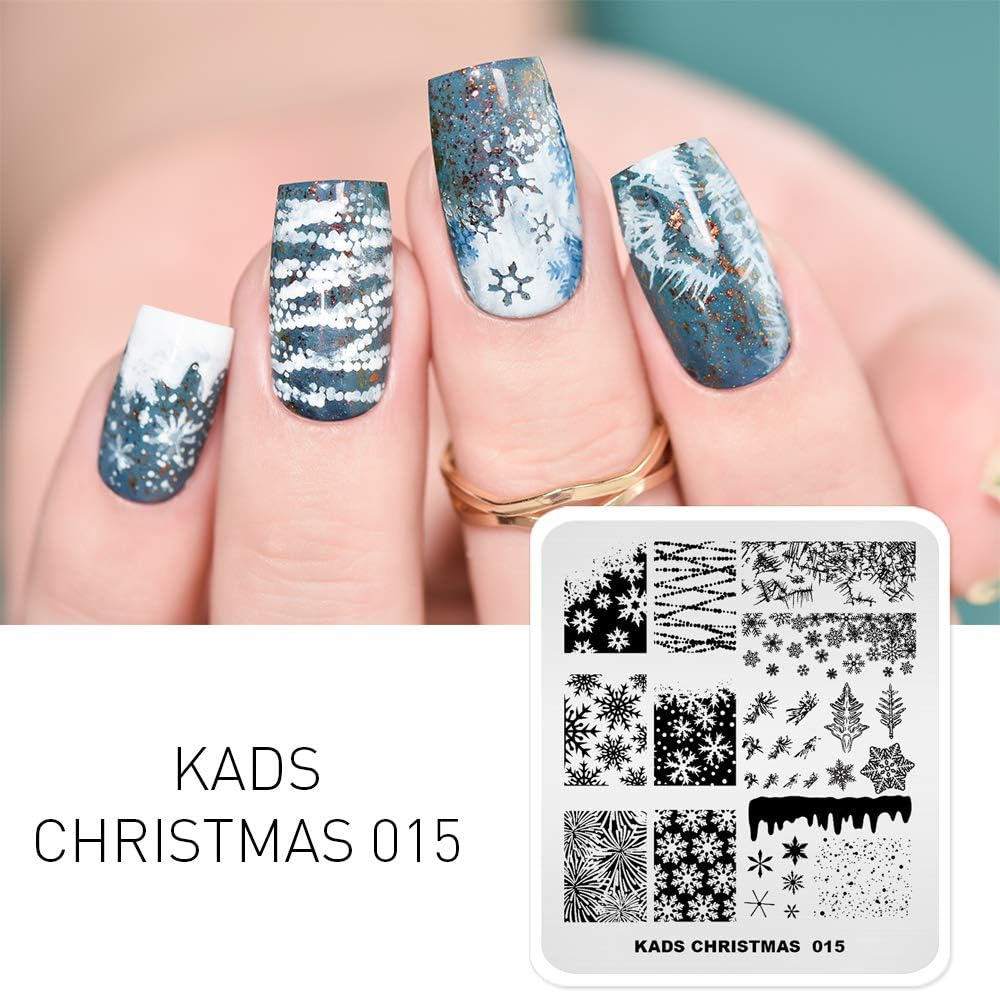 Alexnailart Professional Nail Stamping Plate Christmas Theme Templates Manicure Stencil Nail Art Print Tool (CH015) image number 2