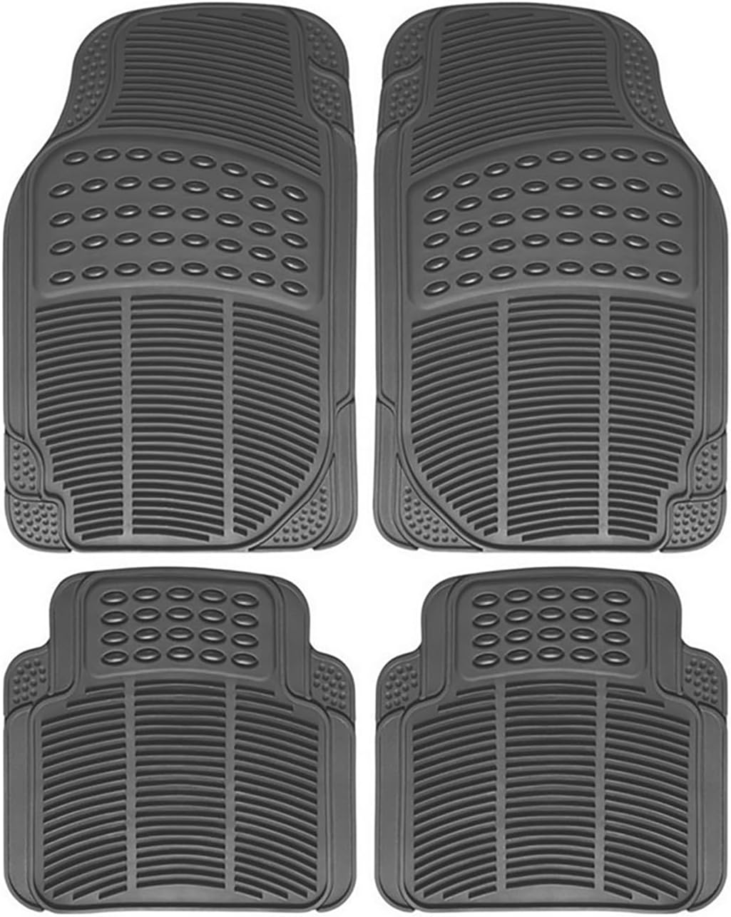 Automotive Floor Mats, Rubber Floor Mats for Cars, Universal Fit Full Set, Climaproof Floor Mats, Trimmable Floor Mats for Most Sedan, SUV, Truck Floor(Black) image number 3