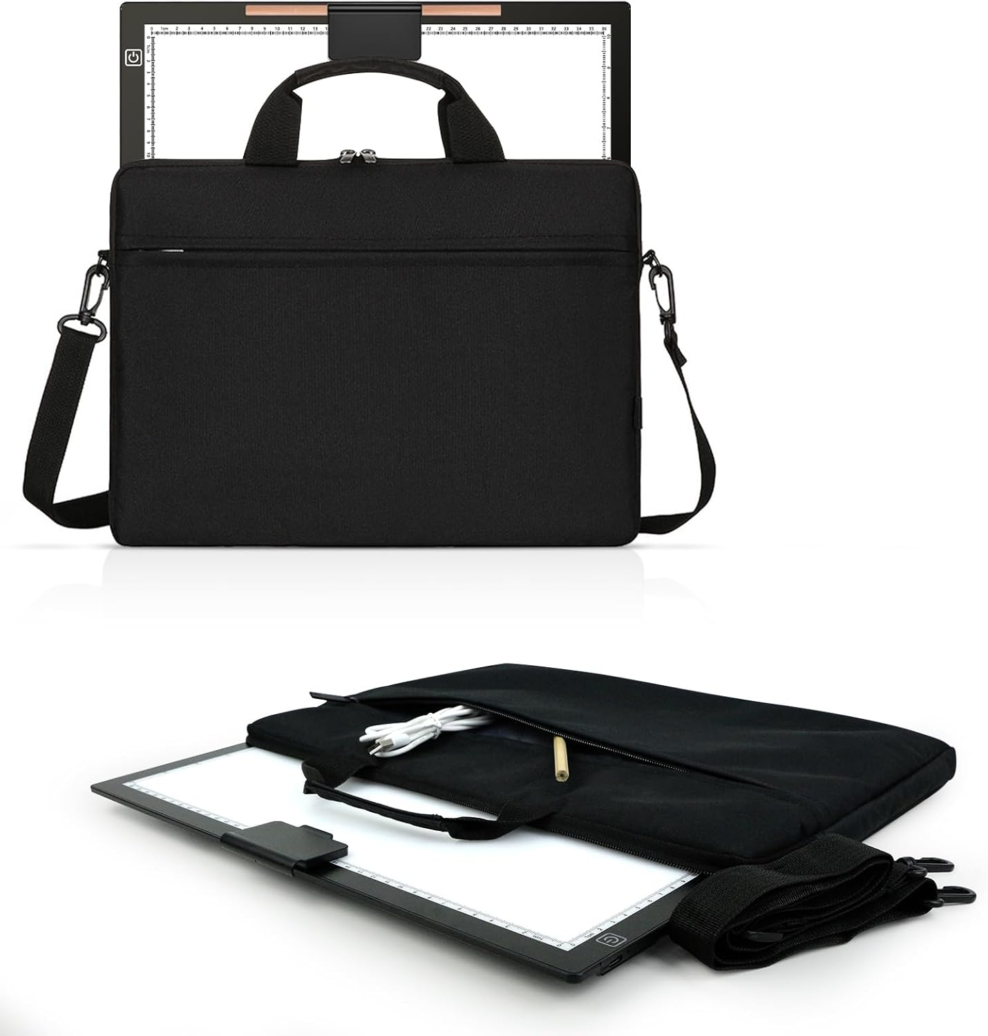 A3 Rechargeable LED Light Box, 2500Mah Battery Powered Light Board with Stand Top Magnetic Clip 3 Colors Stepless Dimmable Light Pad (A3 Rechargeable Led Light Pad with Carry Bag) image number 6