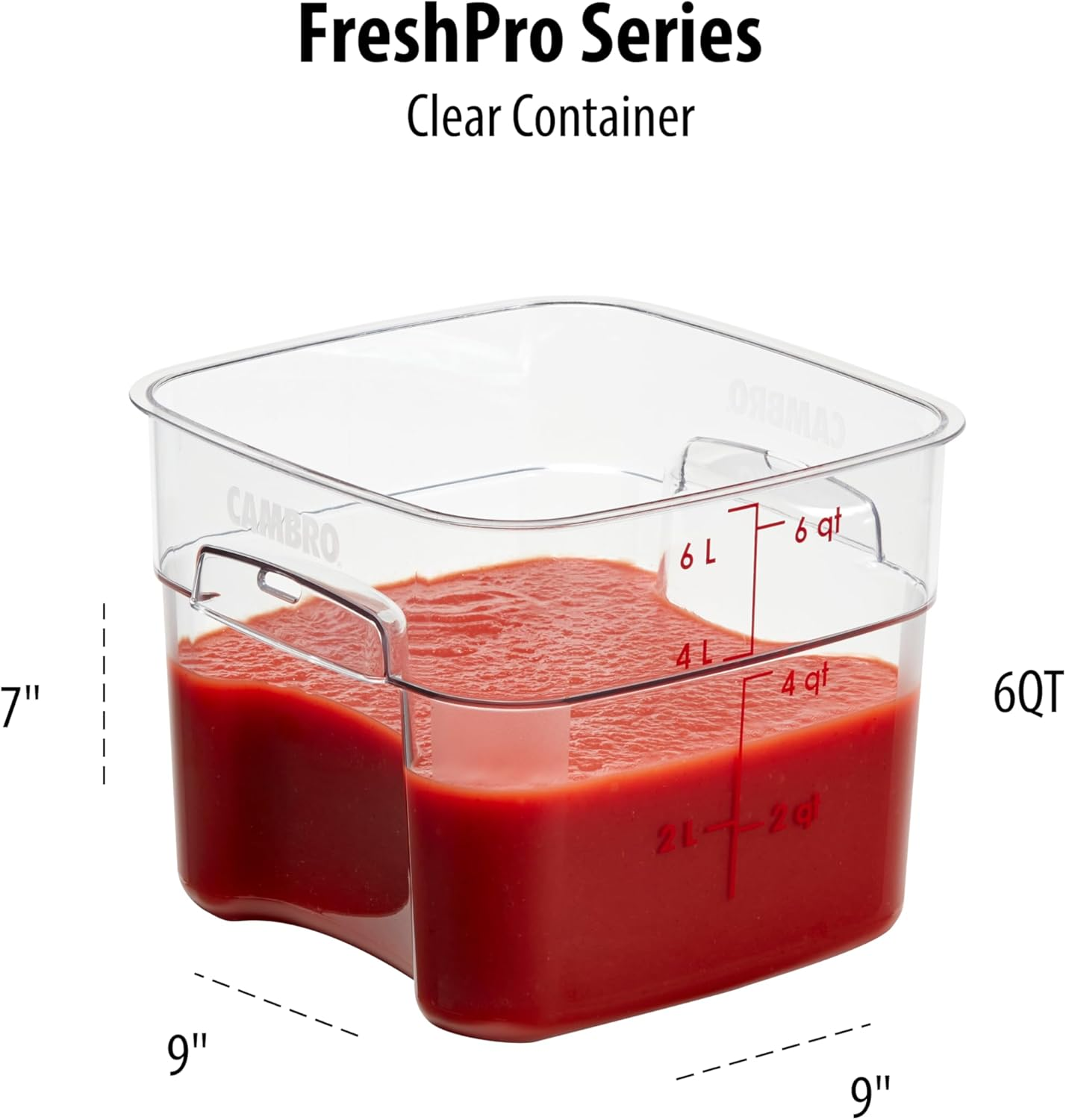 Cambro Polycarbonate Square Food Storage Container, 5.7 Litre Capacity image number 1