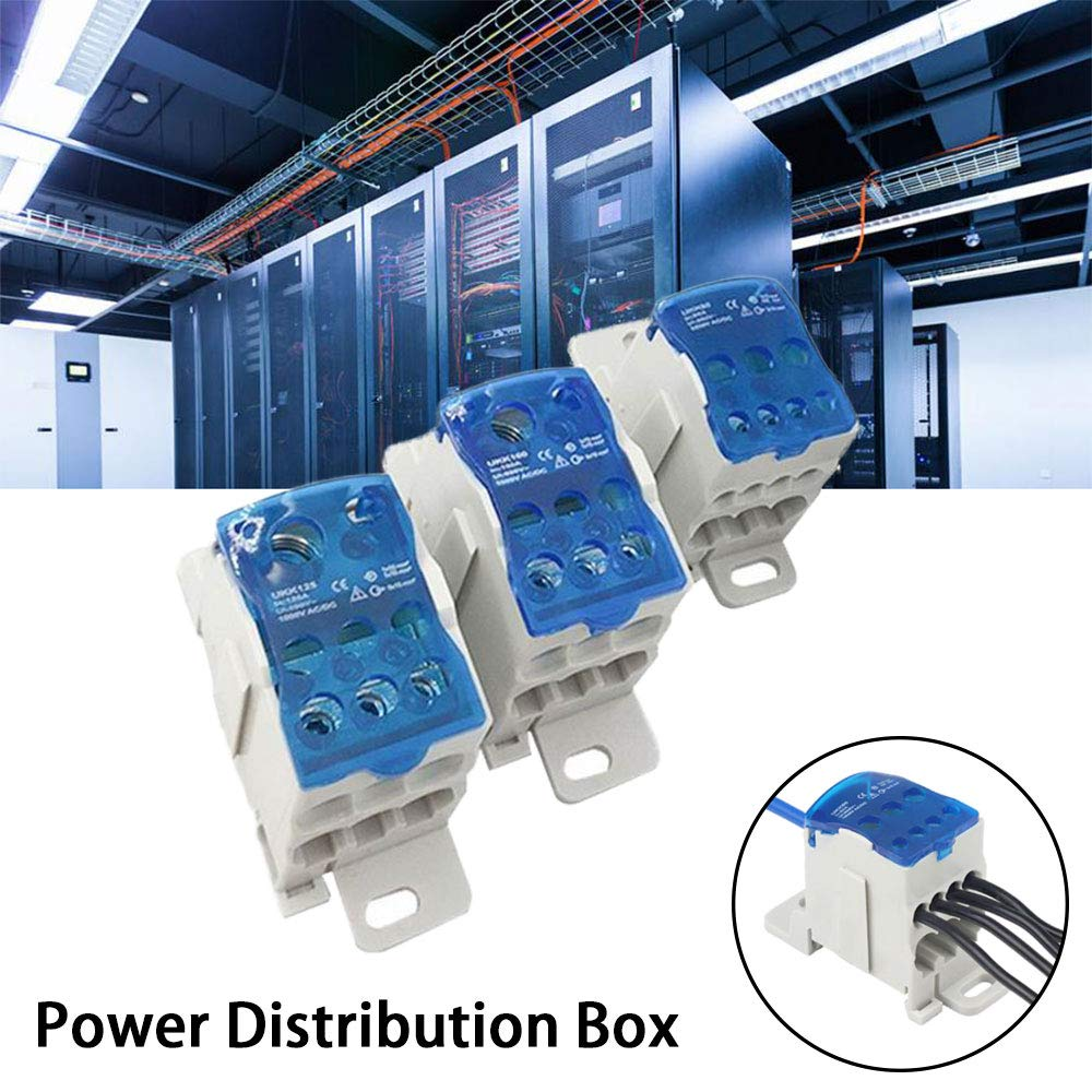UKK-80A / 125A / 160A Electric Insulated DIN Rail Terminal Block Distribution Box Wire Connector Universal Power Junction Box for Power Distribution Cabinets image number 1