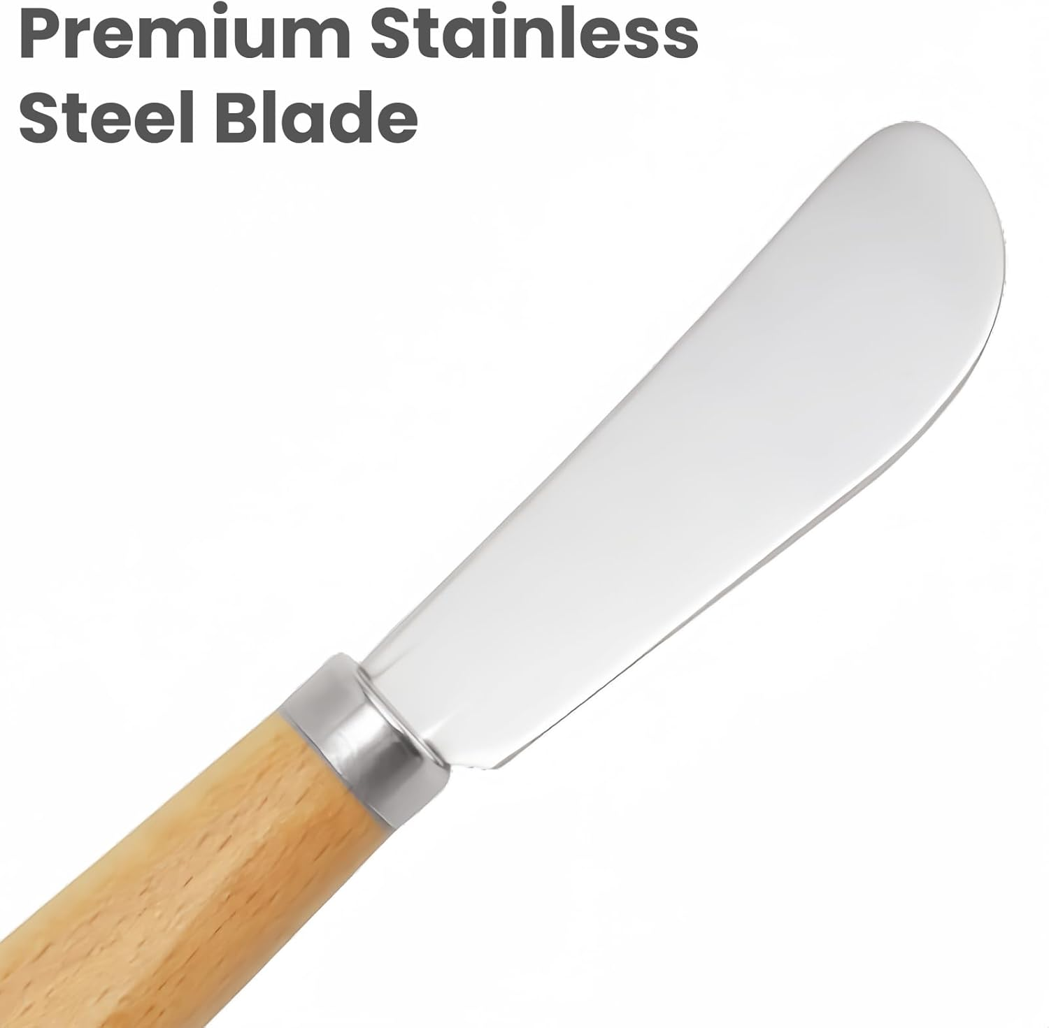 Lacusmare Butter Knives Set of 2, Wood Handle, Durable Stainless Steel Blade, Butter Knife for Smooth Spreading Butter Cream Cheese Jam, Ideal for Bagels, Sandwiches, Butter Knife Spreader 7 Inches image number 4