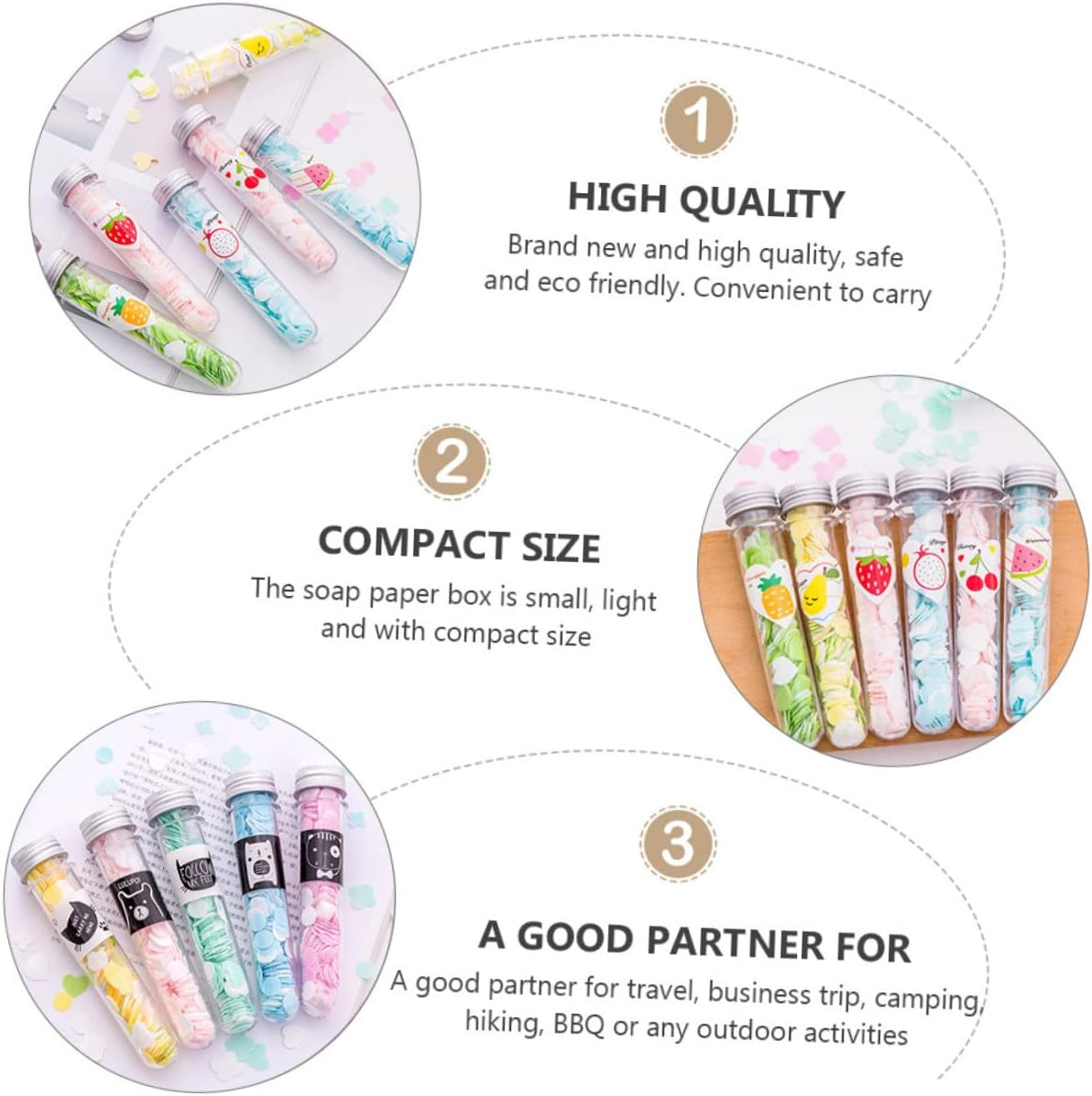 Sosoport 4Pcs Portable Soap Sheets Disposable Soap Flakes for Travel Scented Paper for Hand Washing Compact Cleaning Solution for Outdoor Use