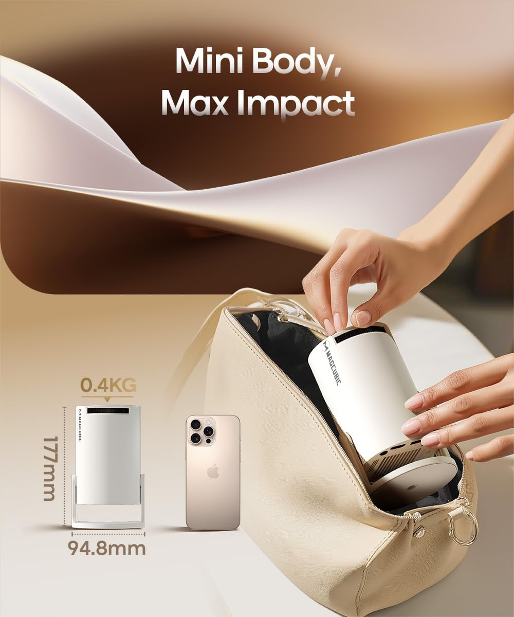 Magcubic 2025 Upgraded HY300PRO Mini Projector with Wifi and Bluetooth, Portable Projector 4K Support, Auto Keystone, 180 Degree Rotation, Smart Proyector for Home Outdoor Android 11 image number 6