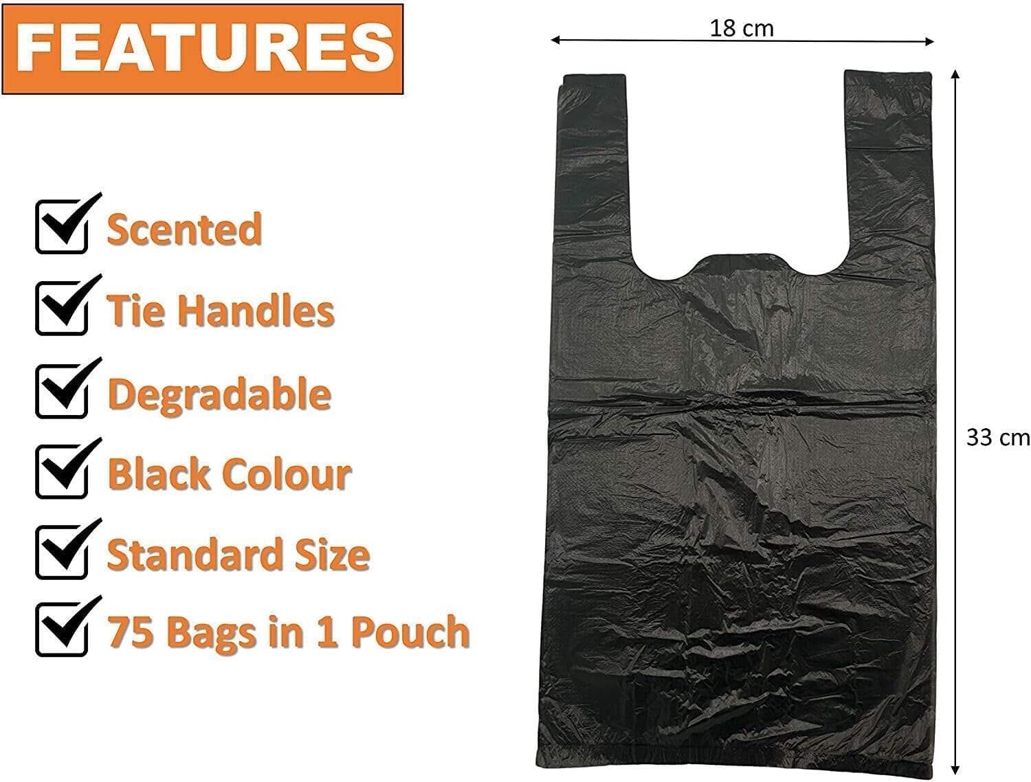 LEDON Pet Compost Waste Bags - Compost Dogs Poop Bag - Garbage Holder with Handles - Cat & Dog Poo Litter Disposable Bag (Randomly Color) X100Pcs/200Pcs/500Pcs Bags per Box (5) image number 1