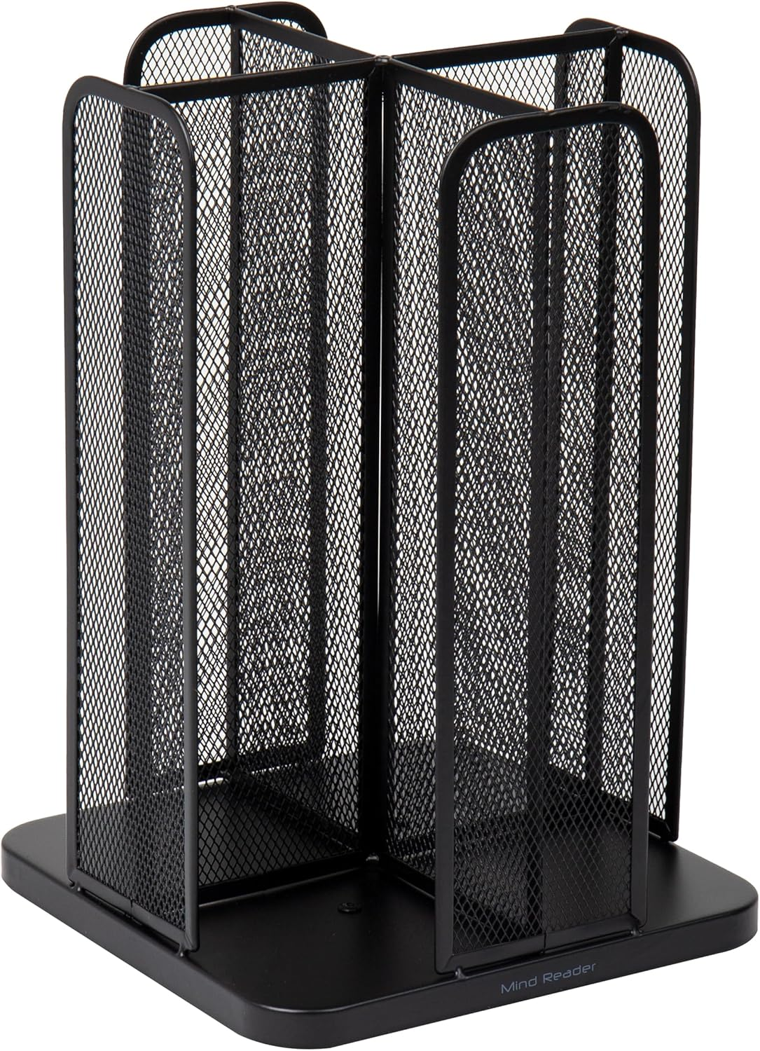 Mind Reader Carousel 4 Compartment Cup and Lid Organizer, Black Mesh image number 2