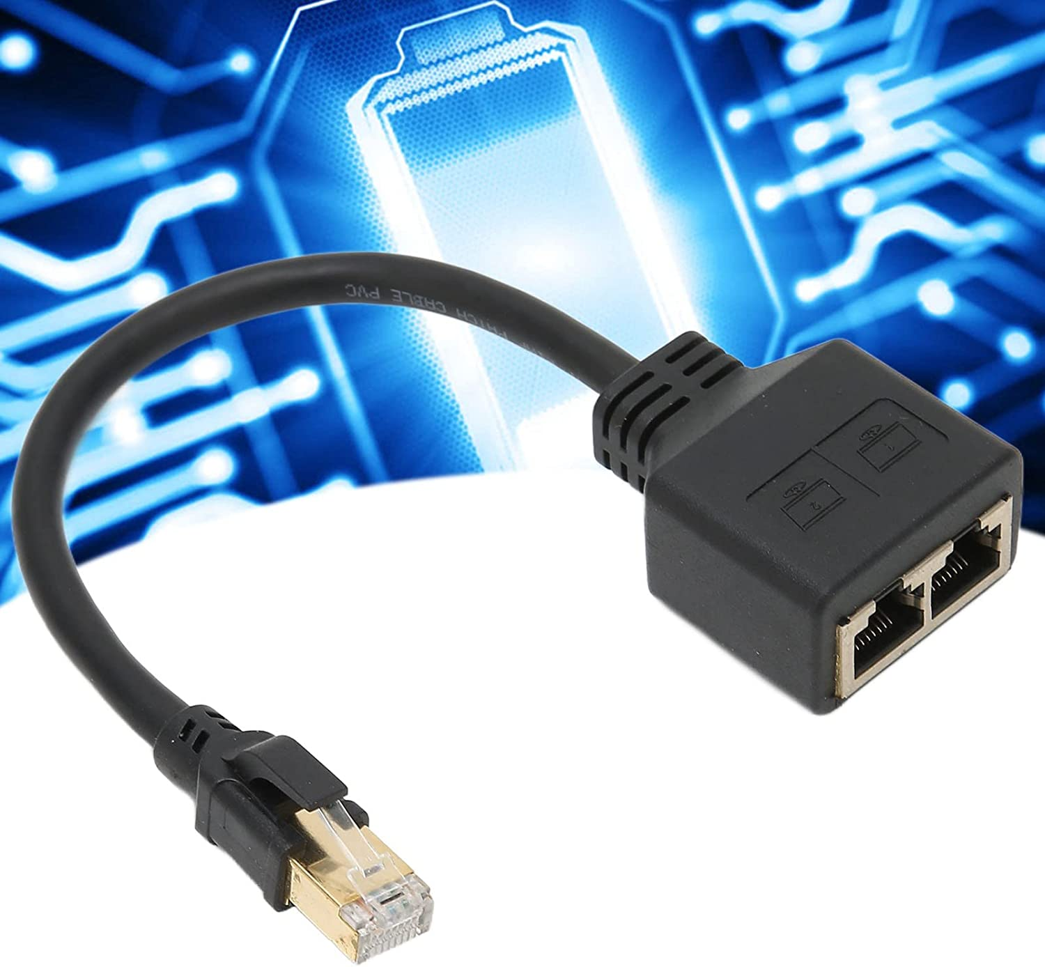 RJ45 Network Ethernet Splitter 1 to 2 Port, RJ45 1 Male to 2 Female LAN Ethernet Splitter, Suitable Super Cat5, Cat5E, Cat6, Cat7 LAN Ethernet Socket Connector Adapter image number 4