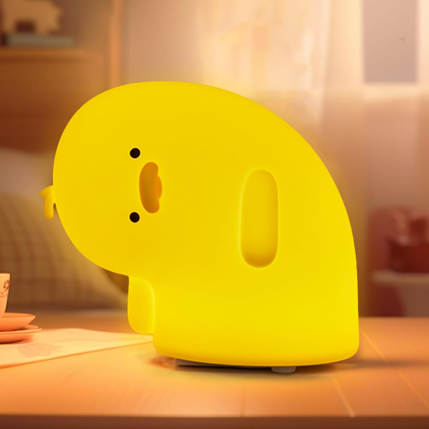 Kids Night Light for Bedroom,Cute Duck Decor Lights Touch Lamp,Gift Rechargeable Nightlight,Anime Night Lamps, Funny Gifts USB Portable Wireless Dimmable Ducks Feeding Bed Lamp (Yellow) image number 4