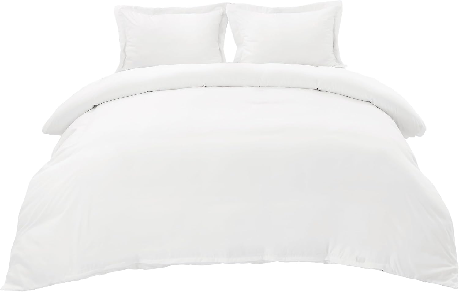 Bedsure Quilt Cover Super King Size - 1200TC Soft Double Brushed Bedding Set for Kids & Adults, Zipper Closure, 3 Pieces, Includes 1 Doona Cover (270X240 Cm) & 2 Pillow Shams, NO Comforter, White