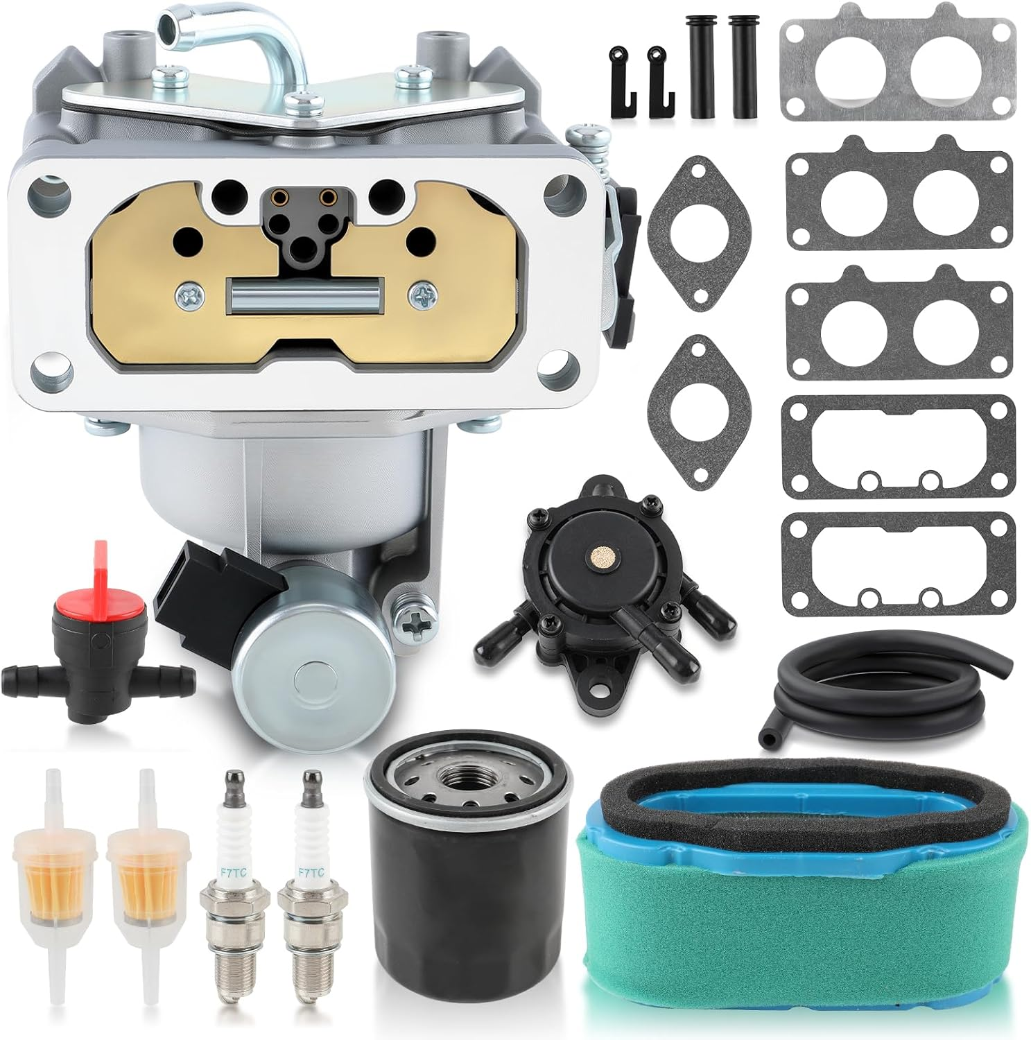 FH641V Carburetor Kit for Kawasaki FH641V FH661V FH680V FH721V FH751V FX850V FX801V 22 HP Engine Carb Replace#15003-​7115, 15004-​0763, 15004-1010,15004-7024 image number 6