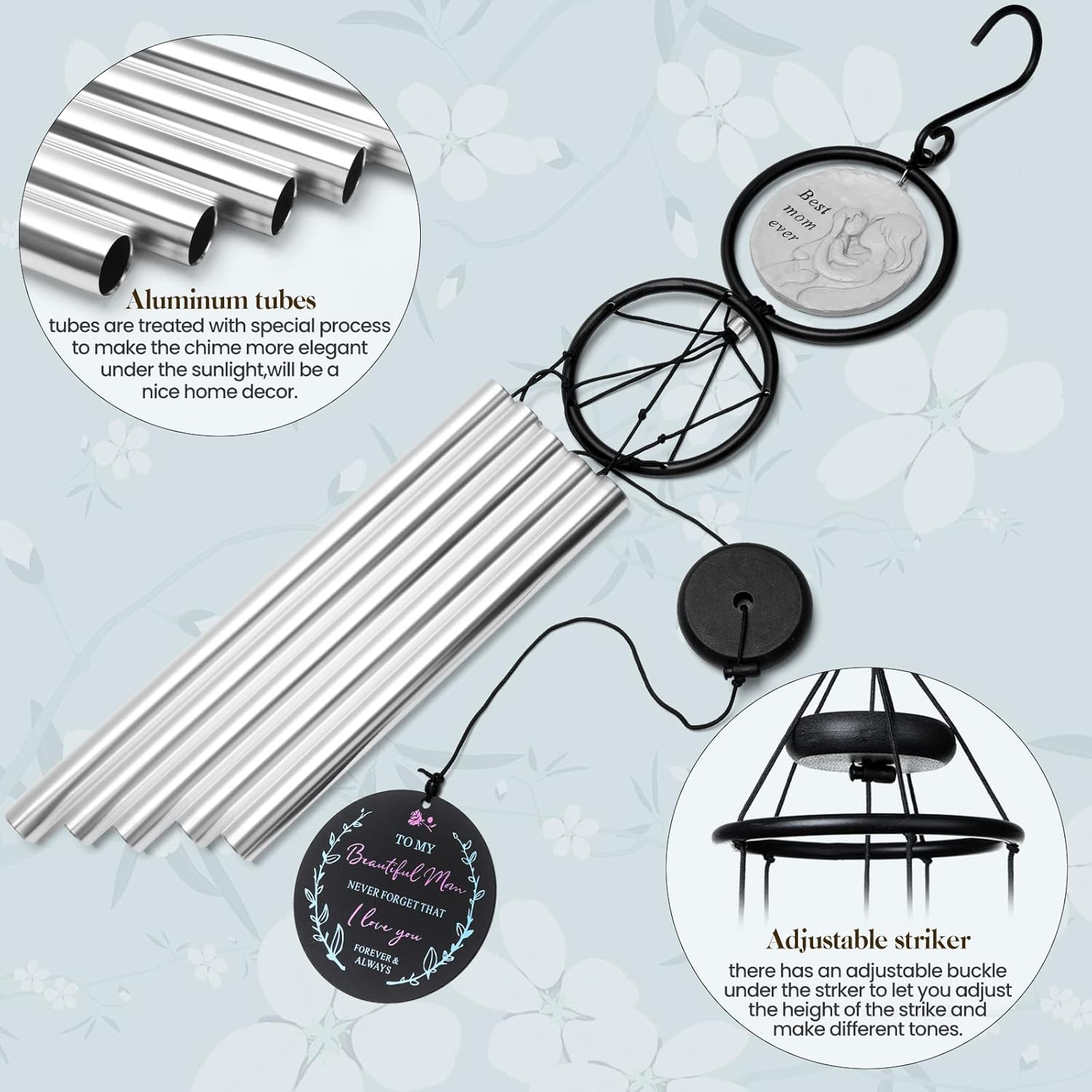 Gifts for Mom from Daughter Son Kids,Birthday Gifts for Mom, Perfect Present for Mothers of All Ages, 36&rdquo; Outdoor Wind Chimes image number 3