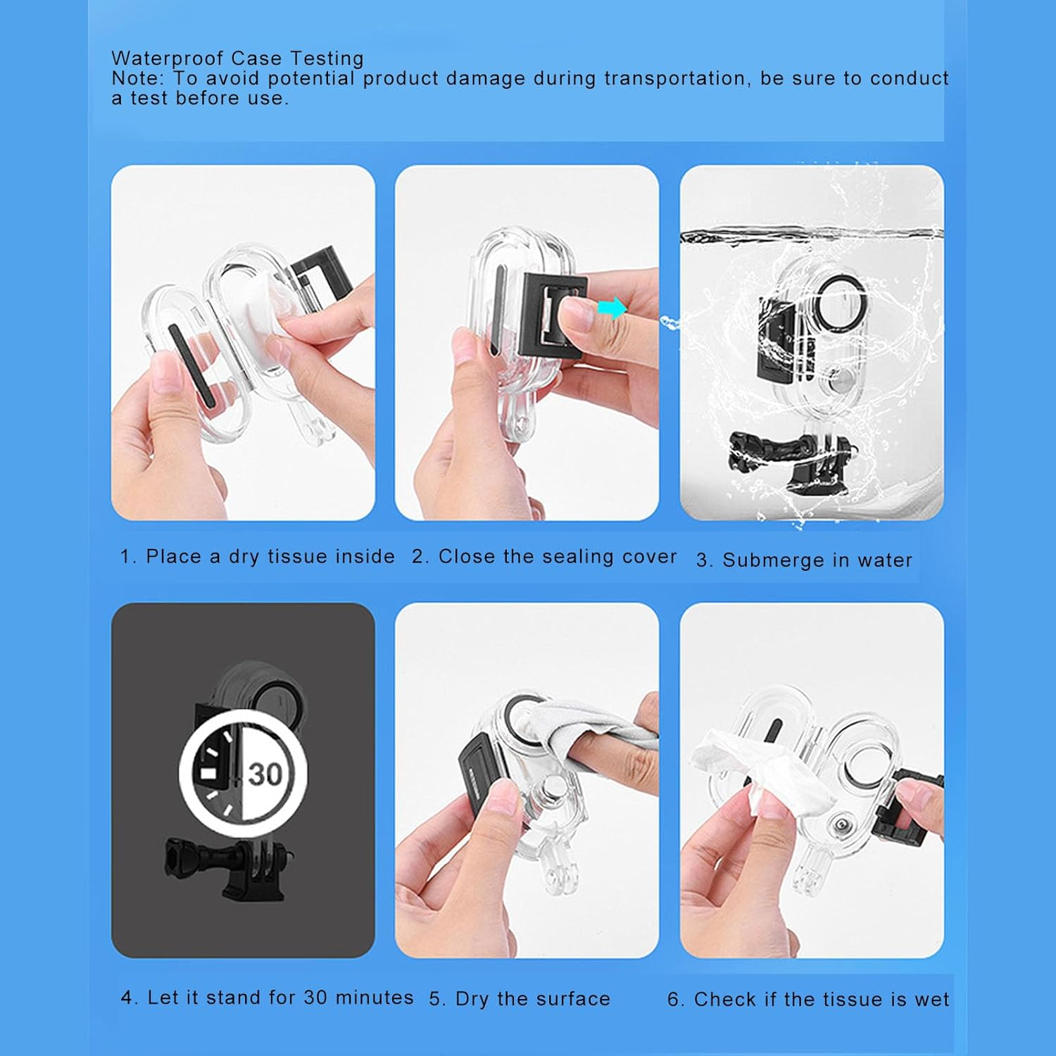 40M Underwater Diving Protective Shell, Waterproof Case with Bracket Accessories for GO3S, Swimming Diving Surfing Photography image number 4