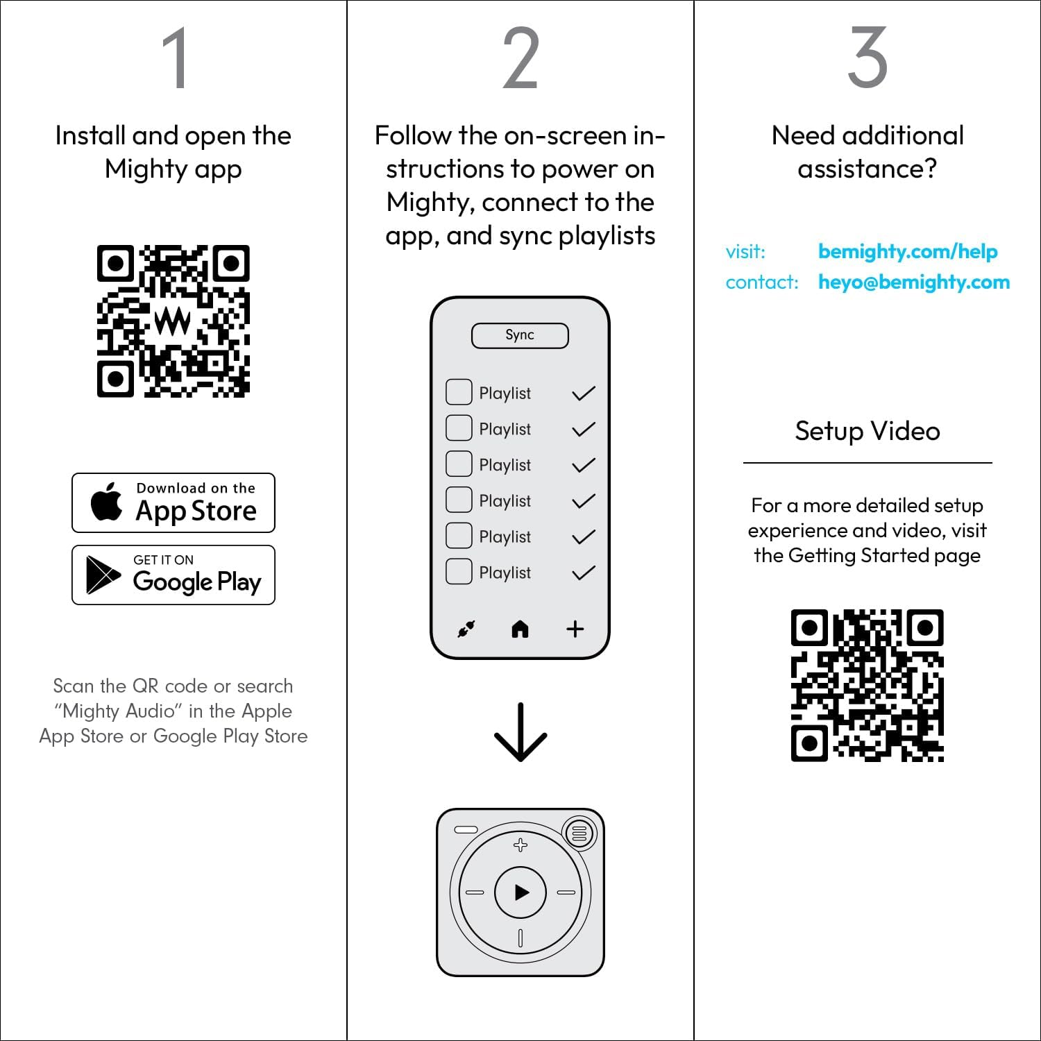 Mighty 3 Spotify & Amazon Music Player (2026 Edition) &ndash; Portable, Screen-Free, Works Offline &ndash; Compatible with Bluetooth & Wired Headphones &ndash; Stores 1,000+ Songs &ndash; No Phone Required (Blue) - Lavender image number 6