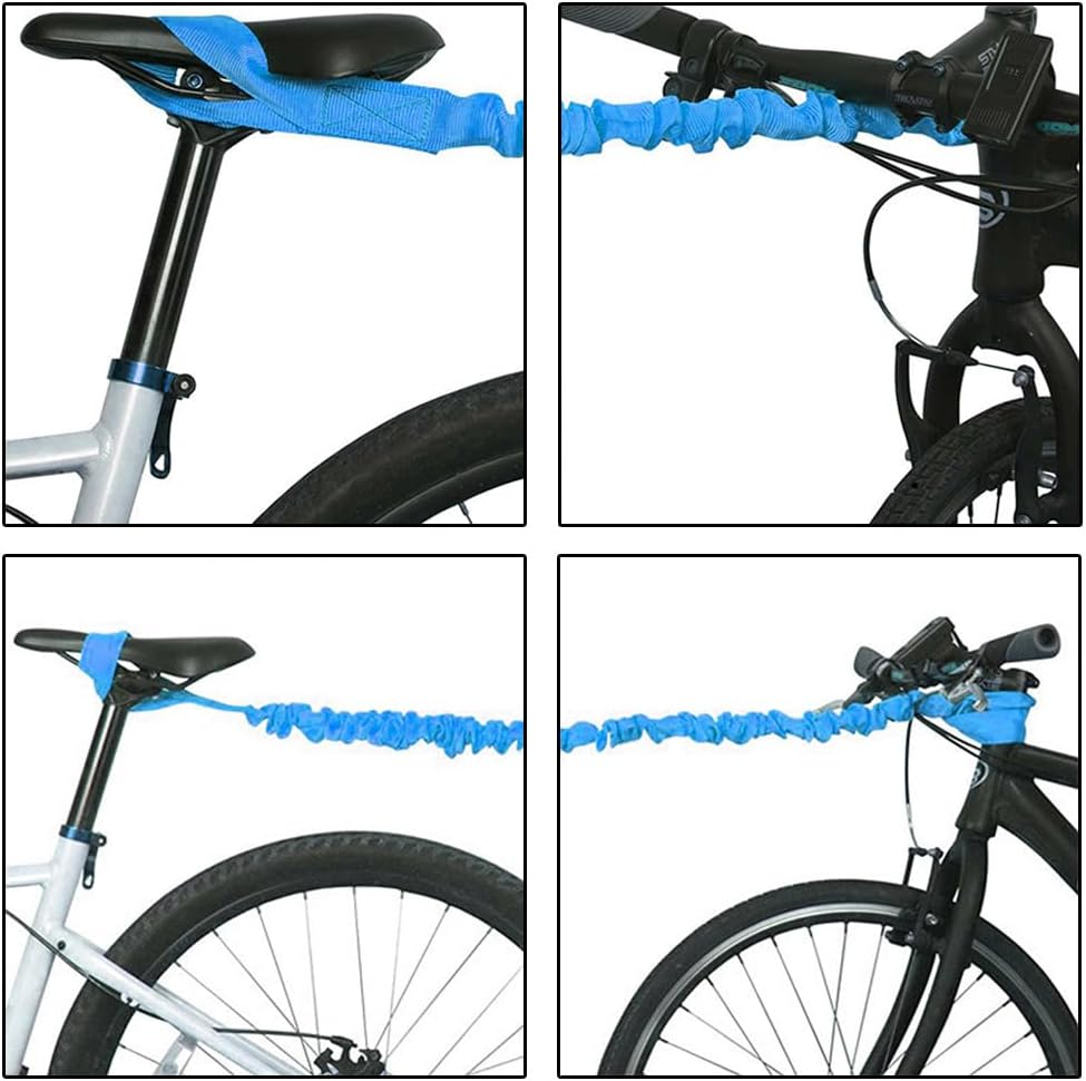 TOMVAES Bicycle Tow Rope, 3 Meters Elastic Bicycle Tow Strap, Elastic Recovery Tow Strap, with Storage Bag, Suitable for Children'S Bicycles,Mountain Bike Parent-Child Ride Attachment, E-Bikes image number 3