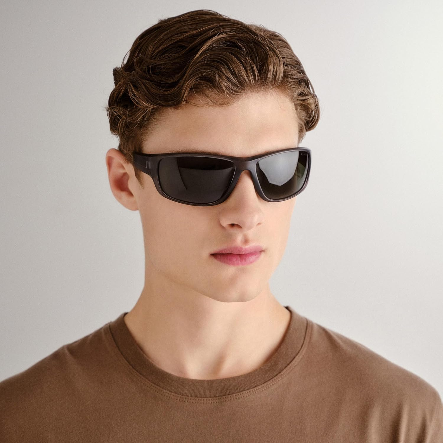 Cancer Council Male Dundee Matte Grey Wrap Sunglasses image number 1