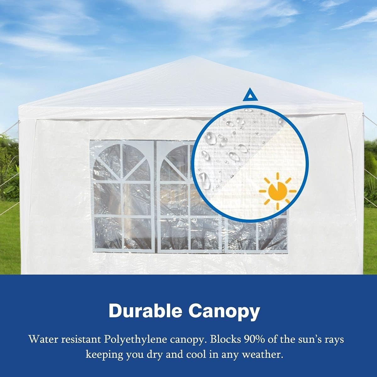 OGL 3X9M Outdoor Gazebo Canopy Camping Party Wedding Tent Garden Waterproof Marquee W/7 Removable Walls image number 4