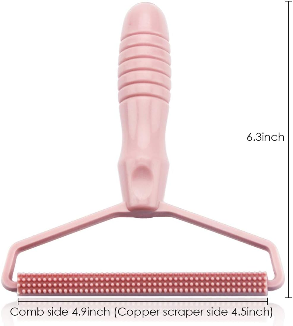 Portable Fabric Shaver, Pet Hair Remover, Manual Lint Remover, Dog Hair Remover Tool, Removing Dust from Clothing, Carpet, Furniture, Blankets, Couch Pink 1Pcs - Blue Pink 2Pcs image number 3