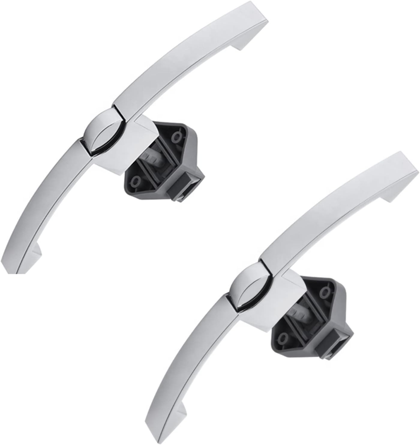 Chrome Arc Push Button Pull Handle Lock for Caravan, RV, Cupboard, Yacht, Boat Drawer, Zinc Alloy Handle for Hanging Cabinet Door, Trailer (2 Pack, Black)