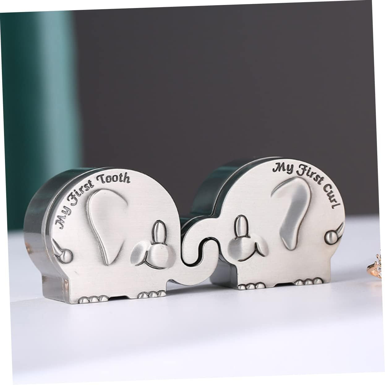 Fetal Hair Collection Box Metal Small Teeth Keepsake Box Silver for Newborn Shower image number 3