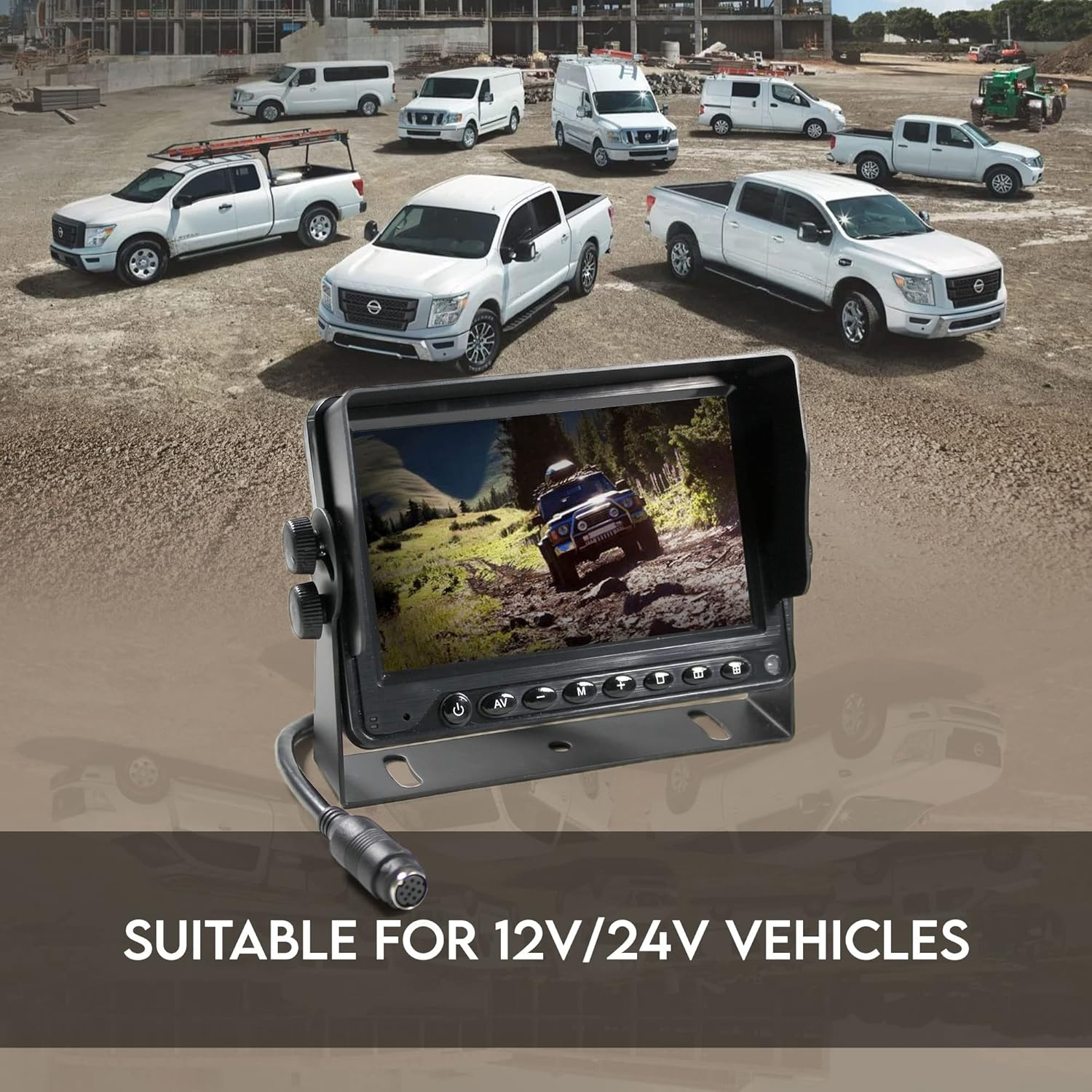 Elinz Caravan Reversing Rearview CCD Camera Monitor 5" System Kit 12V 24V with Mic, 4PIN, 600 TVL, 2 AV Inputs, Distance Gridline, IR LED Night Vision, 90 Deg View, 2 Yr Warranty image number 5