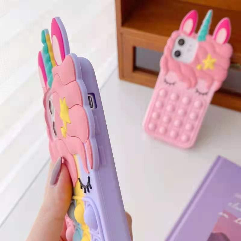 Asgens Pop Bubbles Case for Iphone X/XS, Cute Lovely Cartoon Unicorn Rainbow Pop Shockproof Silicone Soft Phone Case for Apple Iphone X/XS 5.8 Inch image number 4