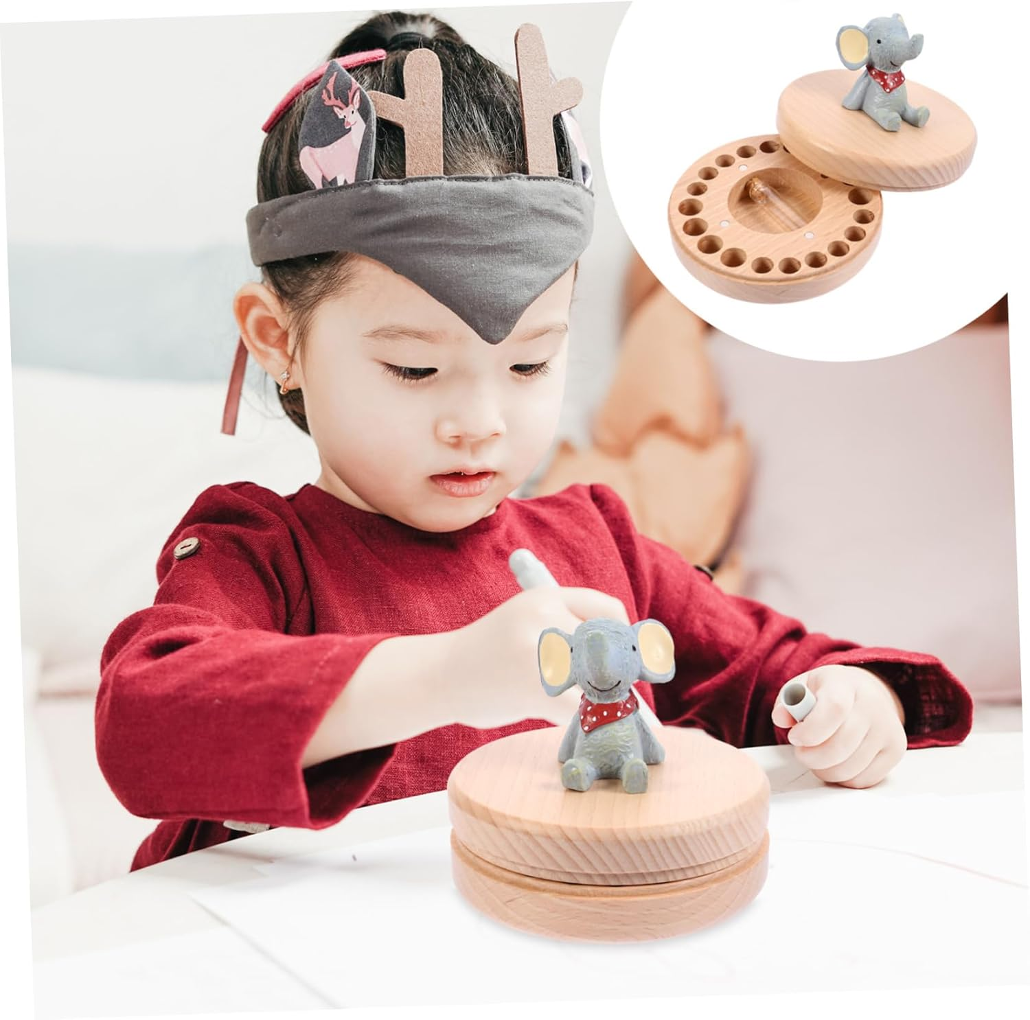 Yardwe Teeth Keepsake Box Tooth Holder Deciduous Girl'S Storage Organizer for Christmas Birthday image number 1