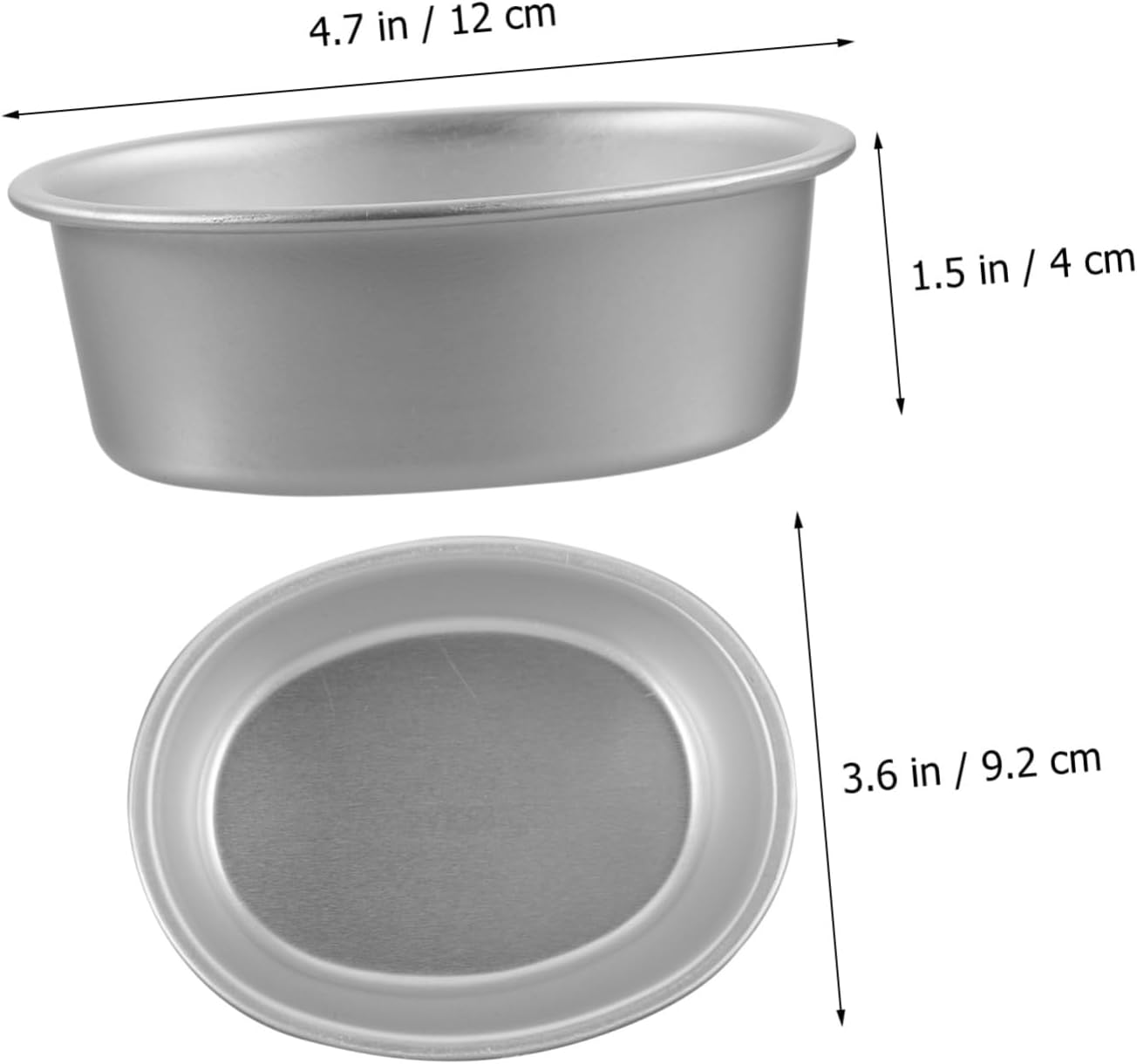 PHENOFICE 4Pcs Aluminum Alloy Cake Pans Non-Stick Baking Molds Oval Metal Cheese Cake Pans Sturdy Bakeware Set for Kitchen Baking image number 5