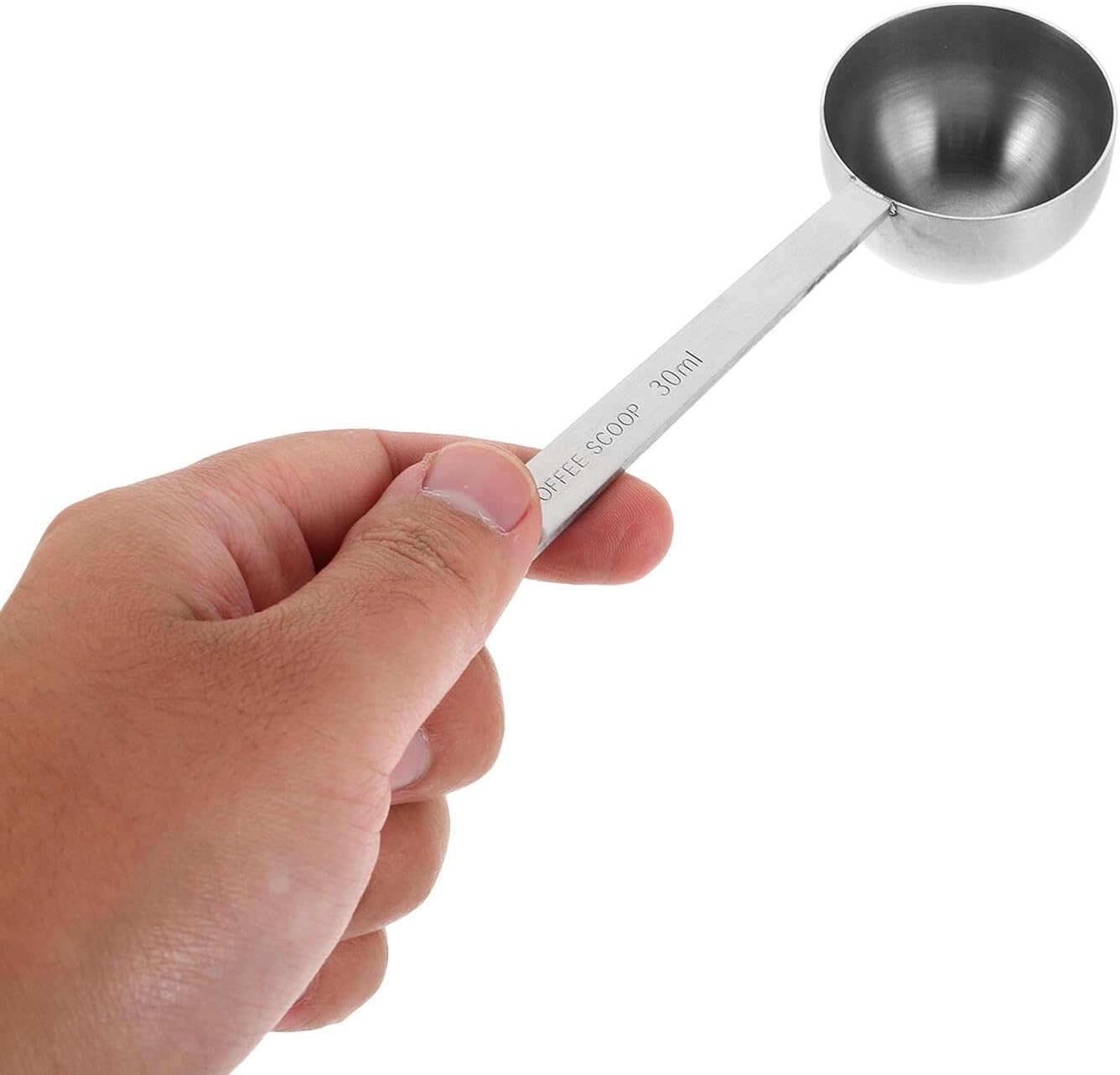 DINHEAROM Stainless Steel Coffee Measuring Scoop 30Ml Food Grade Metal Coffee Scoop for Loose Tea Protein Powder Baking Kitchen 2Pcs Home Use